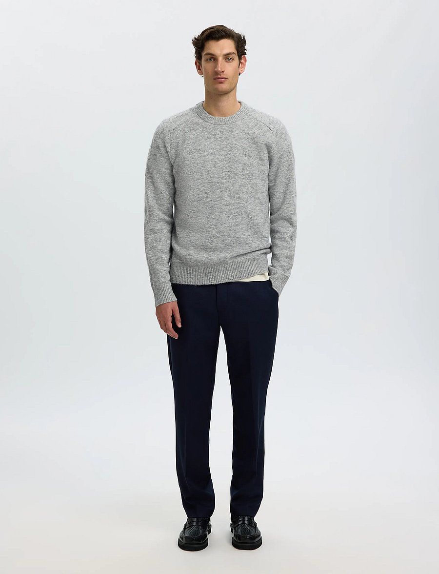 Selected - SLHRAI LS KNIT CREW NECK NOOS - round necks - light grey melange - 3