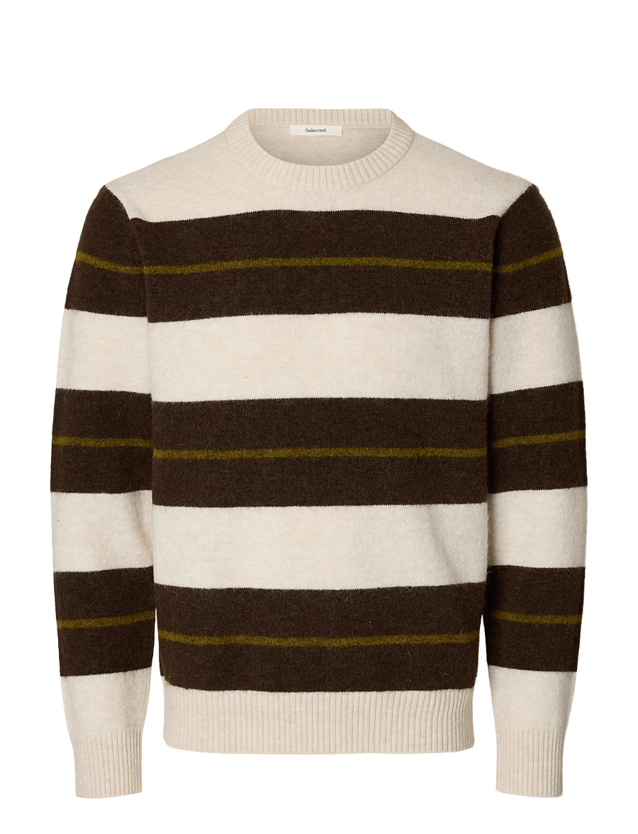 Selected - SLHRAI LS KNIT CREW NECK NOOS - rundhals - oatmeal - 1