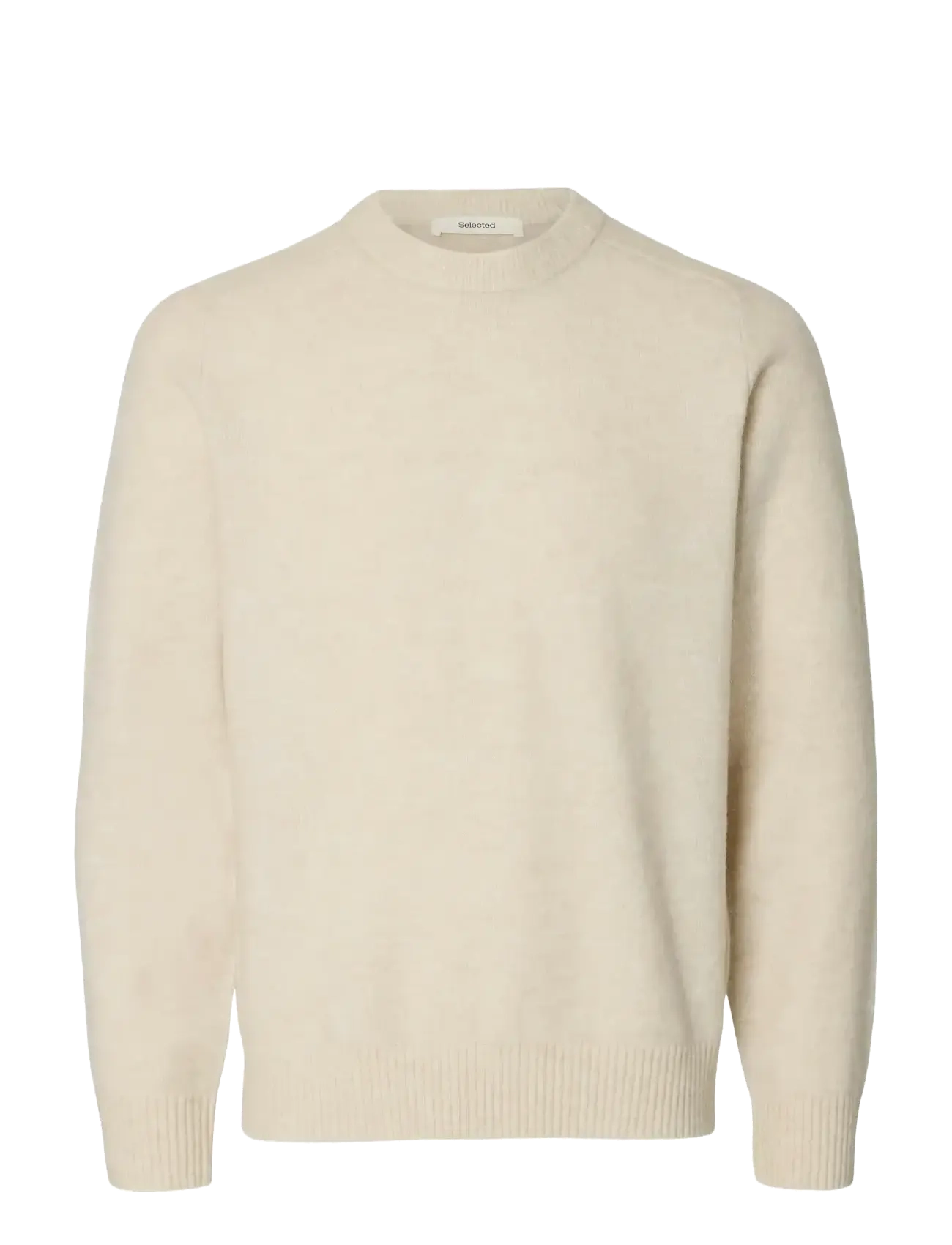 SELECTED Slmrai Ls Knit Crew Neck Noos Cream - XXL - Herren