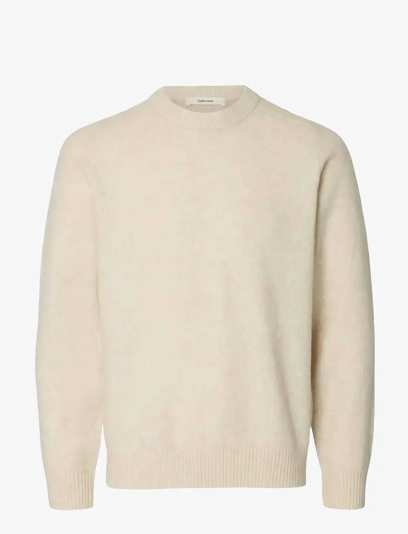 Selected - SLHRAI LS KNIT CREW NECK NOOS - rundhalsad - oatmeal - 1