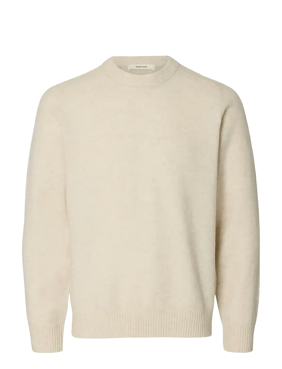 Selected - SLHRAI LS KNIT CREW NECK NOOS - rundhals - oatmeal - 1