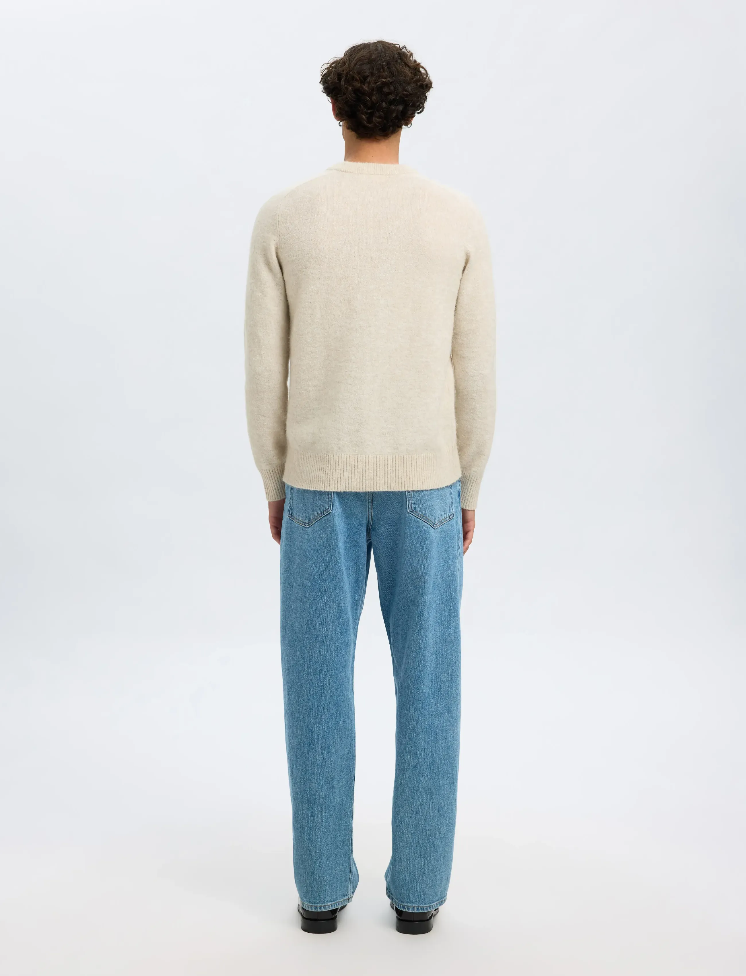 Selected - SLMRAI LS KNIT CREW NECK NOOS - rund hals - oatmeal - 2