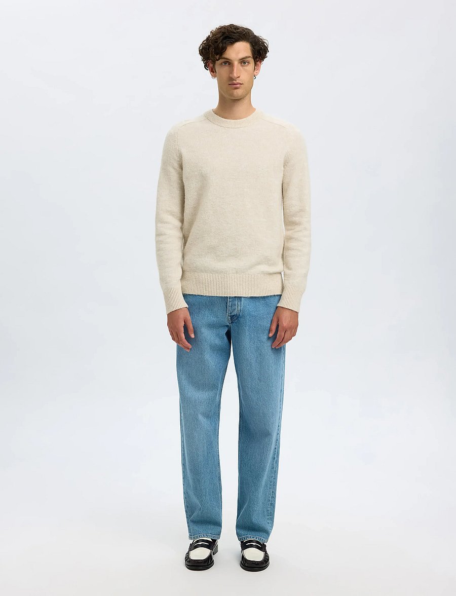 Selected - SLHRAI LS KNIT CREW NECK NOOS - rundhals - oatmeal - 3