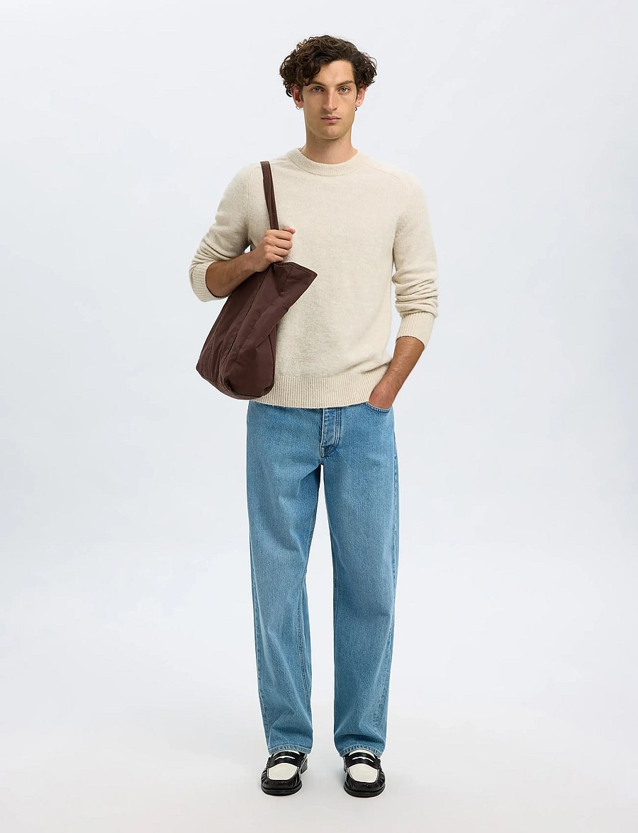 Selected - SLHRAI LS KNIT CREW NECK NOOS - rundhals - oatmeal - 5