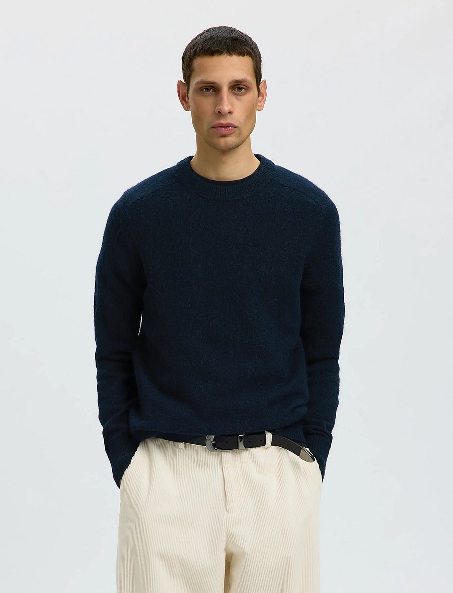 Selected - SLHRAI LS KNIT CREW NECK NOOS - rundhals - sky captain - 0