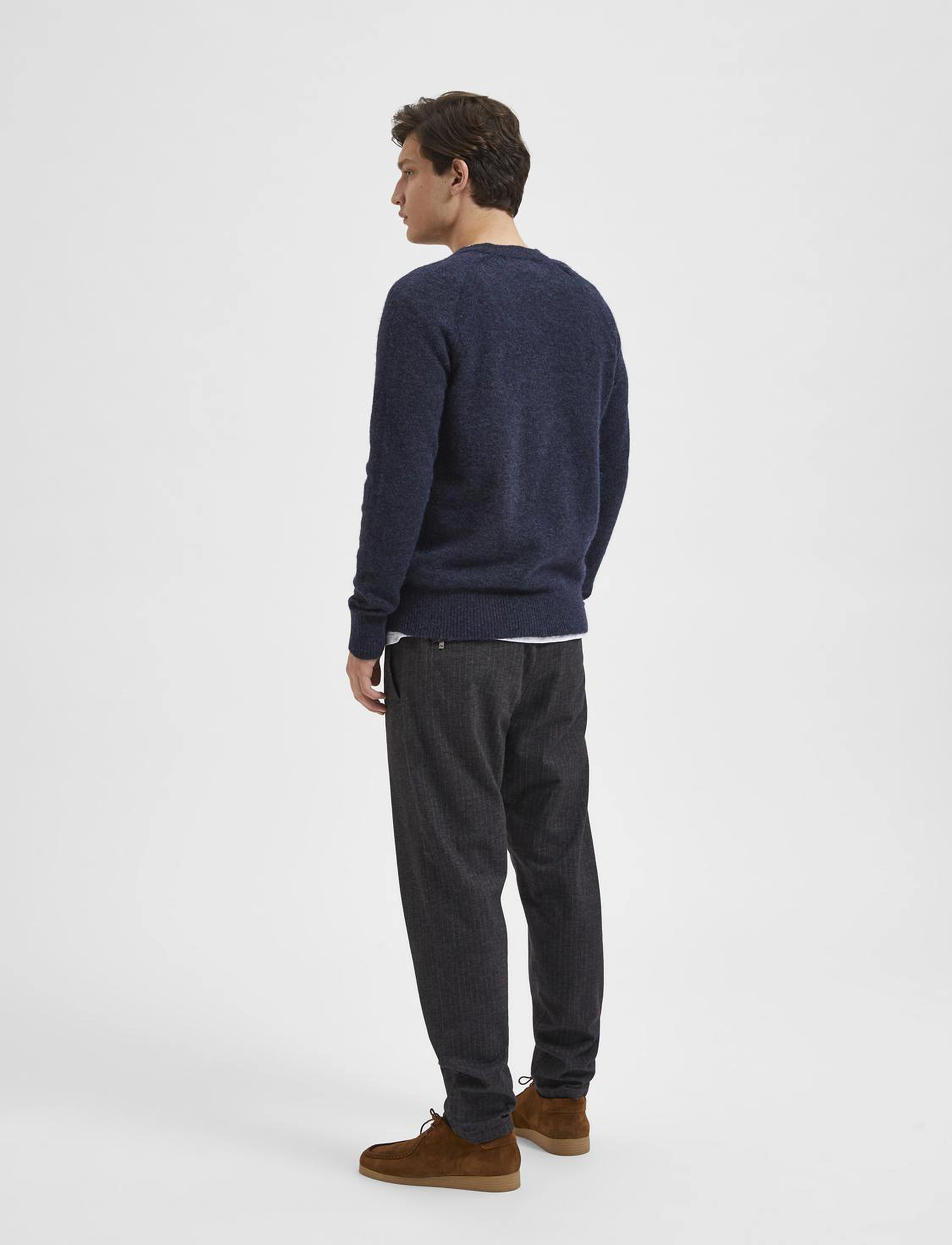 Selected - SLMRAI LS KNIT CREW NECK NOOS - stickade basplagg - sky captain - 2