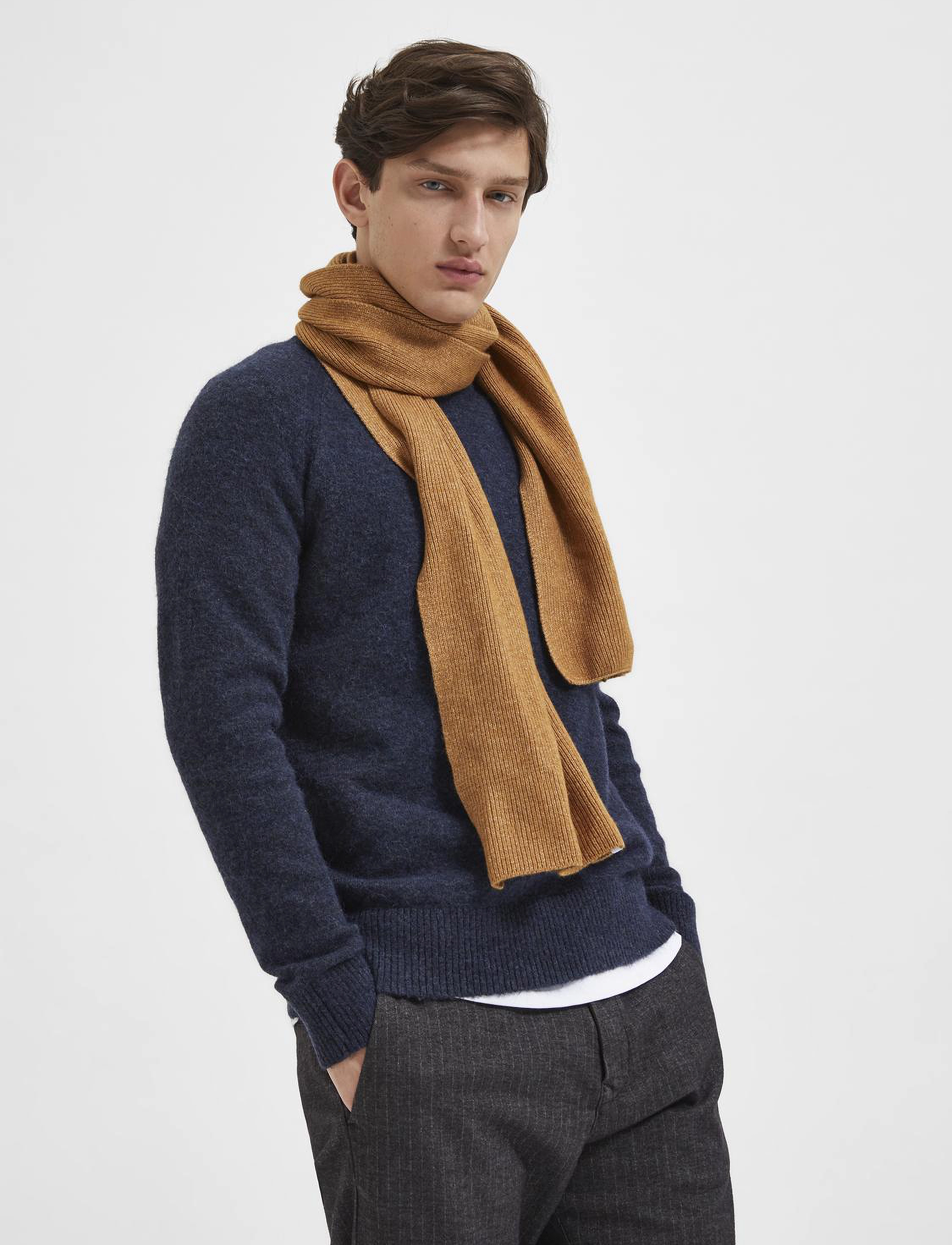 Selected - SLMRAI LS KNIT CREW NECK NOOS - stickade basplagg - sky captain - 3