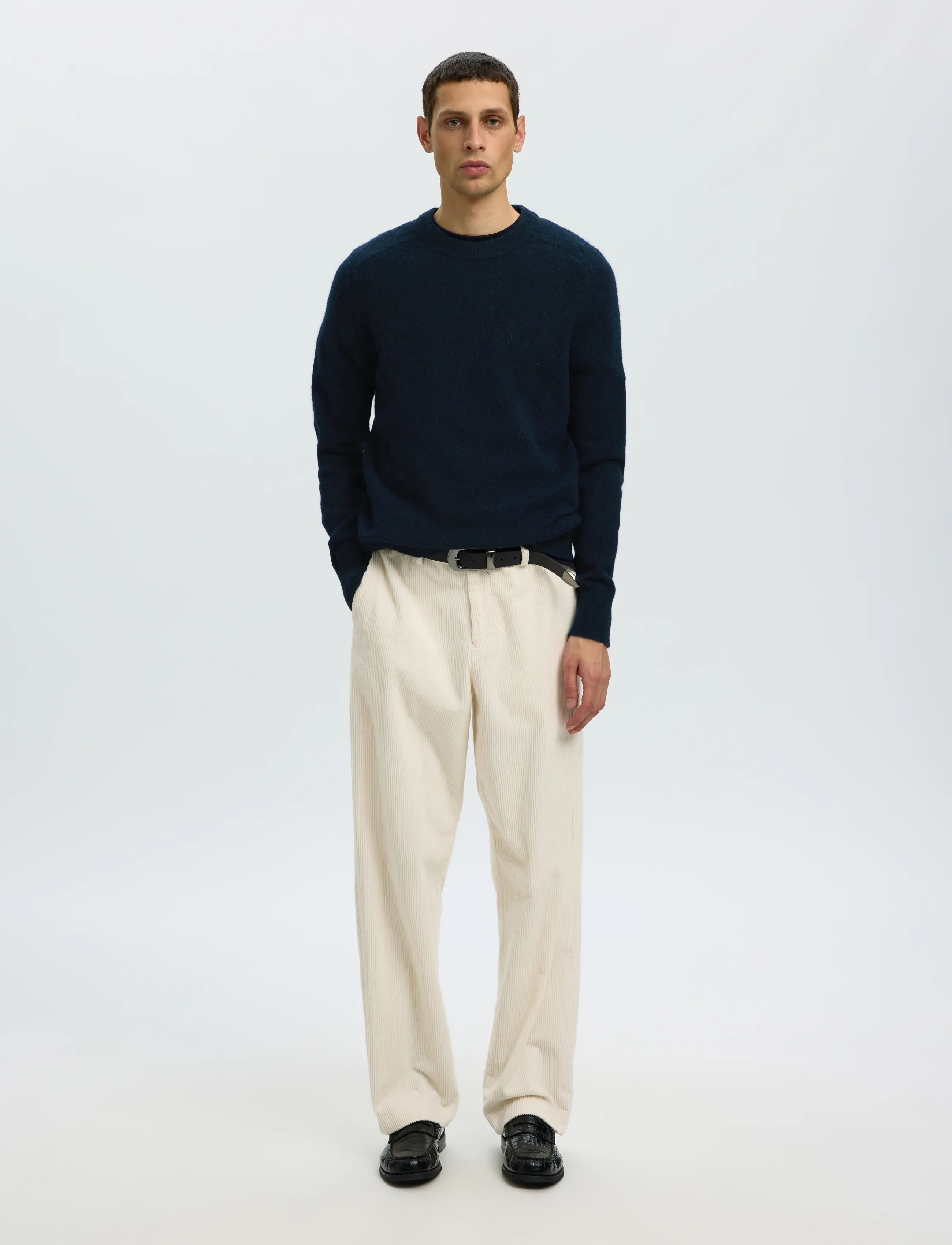 Selected - SLMRAI LS KNIT CREW NECK NOOS - rundhalsad - sky captain - 3