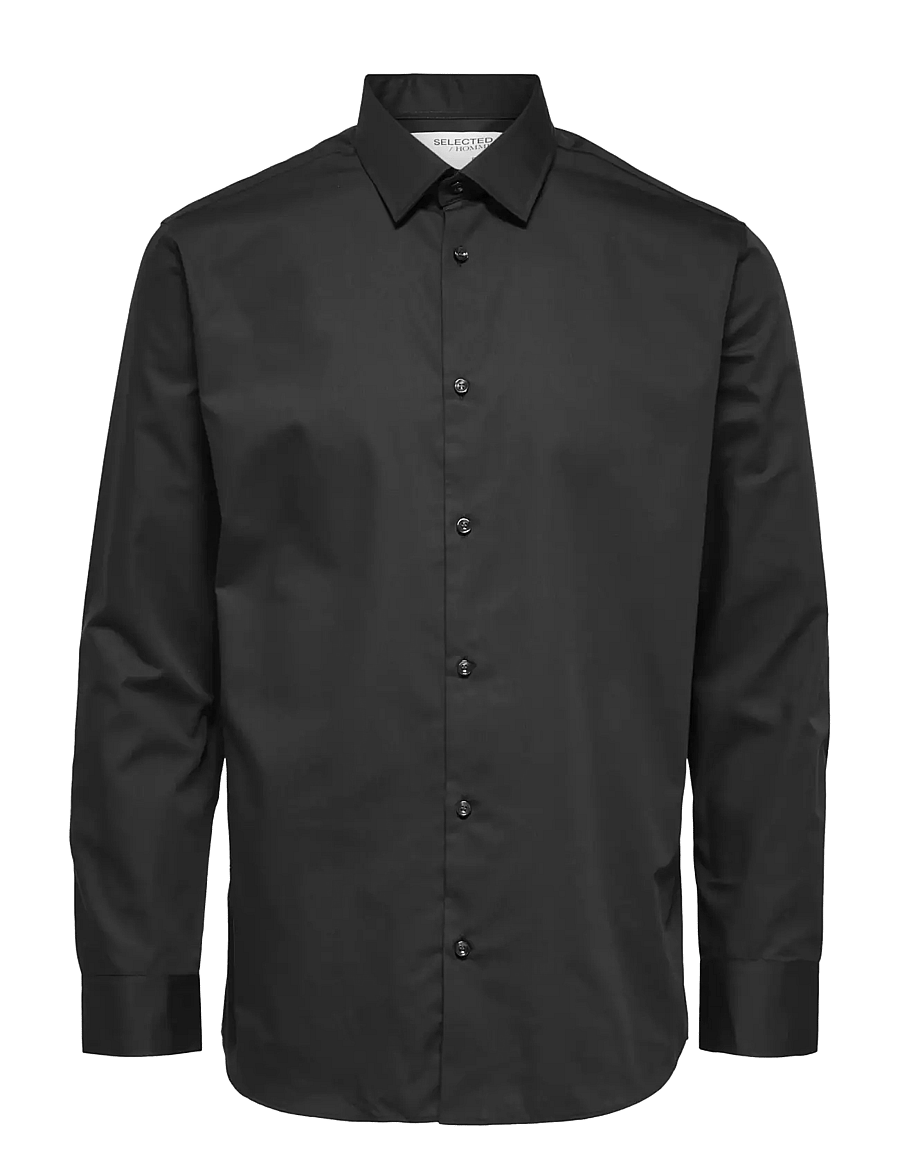 Selected - SLMREGETHAN SHIRT LS CLASSIC NOOS - chemises d'affaires - black - 1
