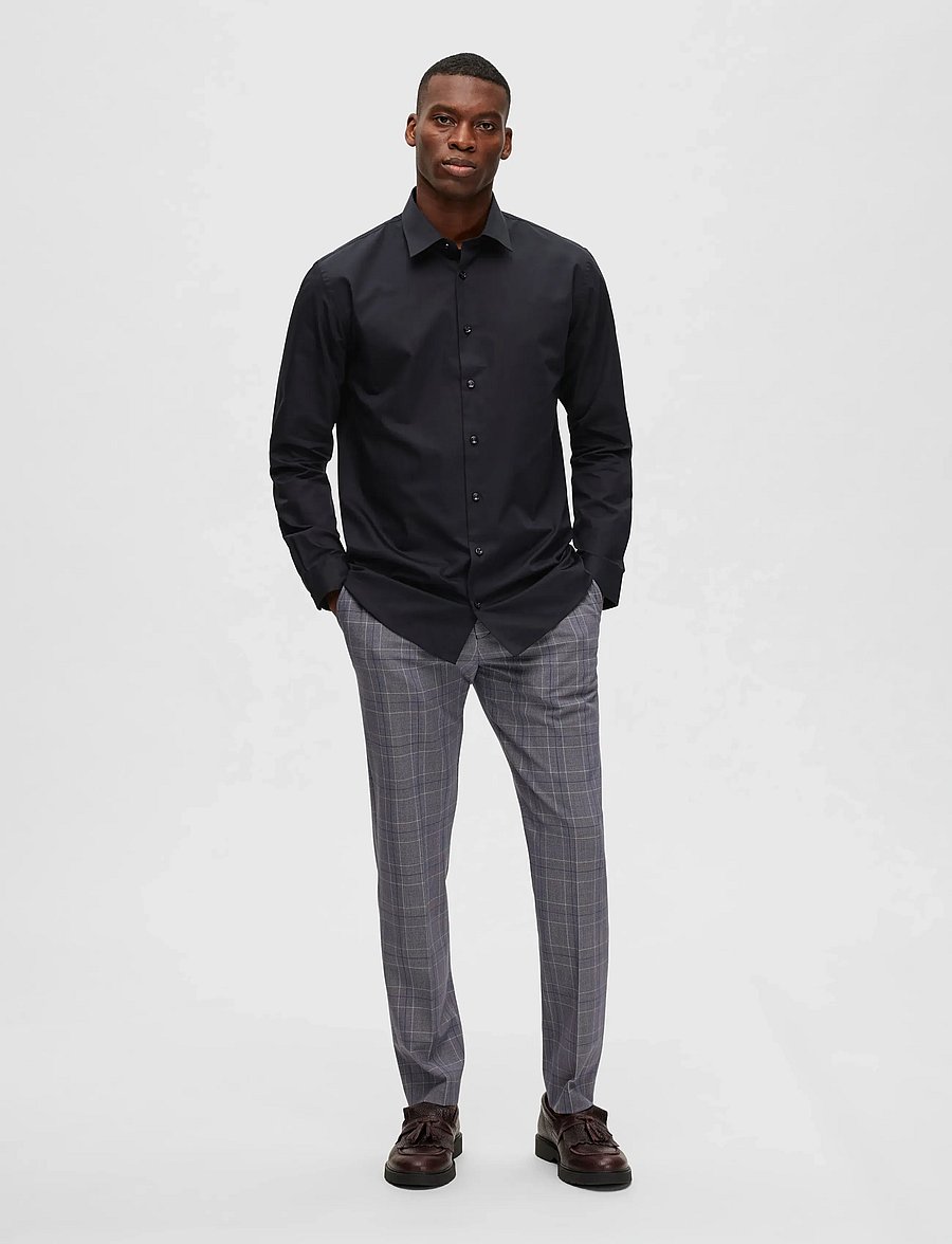 Selected - SLMREGETHAN SHIRT LS CLASSIC NOOS - chemises d'affaires - black - 4