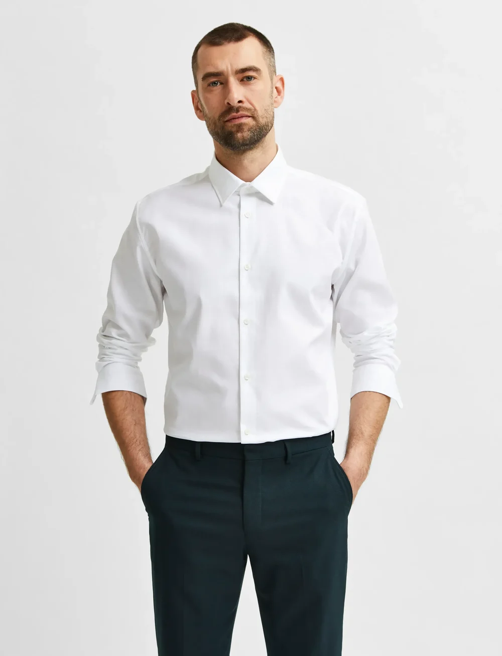 Selected - SLHREGETHAN SHIRT LS CLASSIC NOOS - formelle hemden - bright white - 0