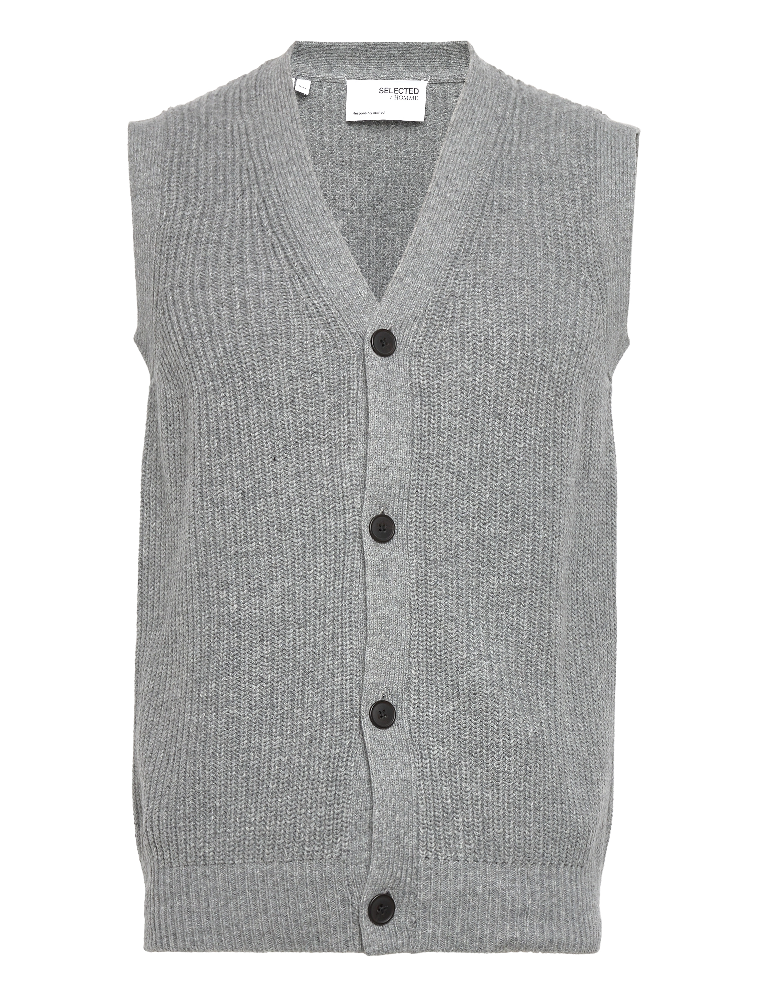 Selected Homme - SLHUTAH KNIT VEST B - light grey melange - 0