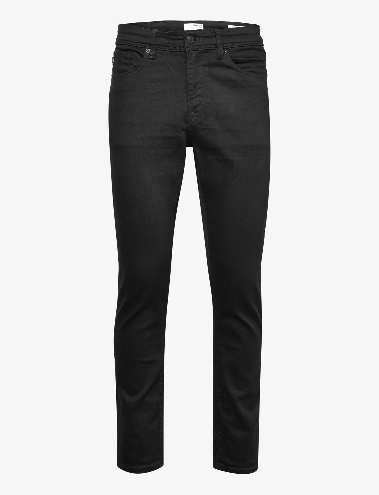Selected Homme - SLHSTRAIGHT-SCOTT 24001 BLCK ST JNS - regular jeans - black denim - 0
