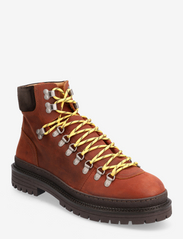 Selected Homme - SLHLANDON LEATHER HIKING BOOT B - winter boots - cognac - 0