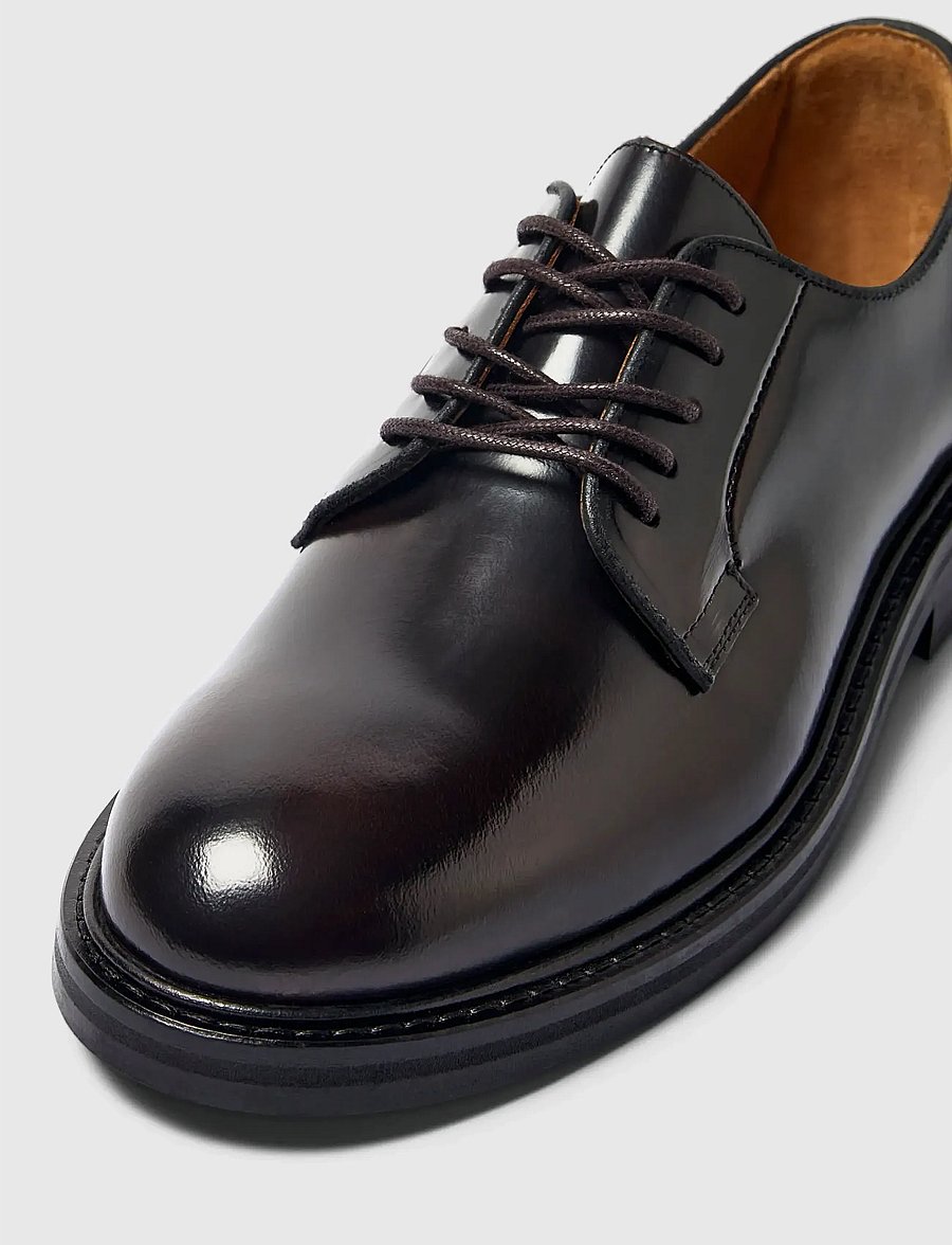 Selected - SLHCARTER LEATHER BLUCHER SHOE - chestnut - 3