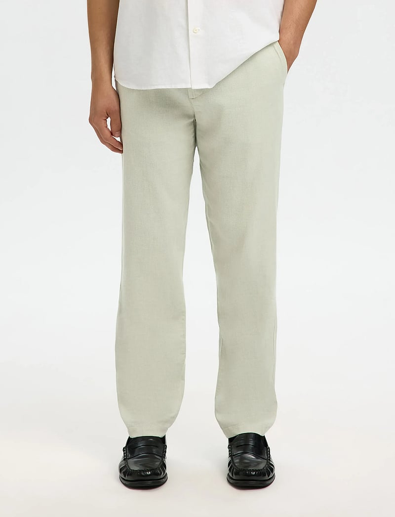 Selected - SLM172-SLIMTAPE BRODY LINEN BLD PNT NOOS - linased püksid - aqua gray - 0