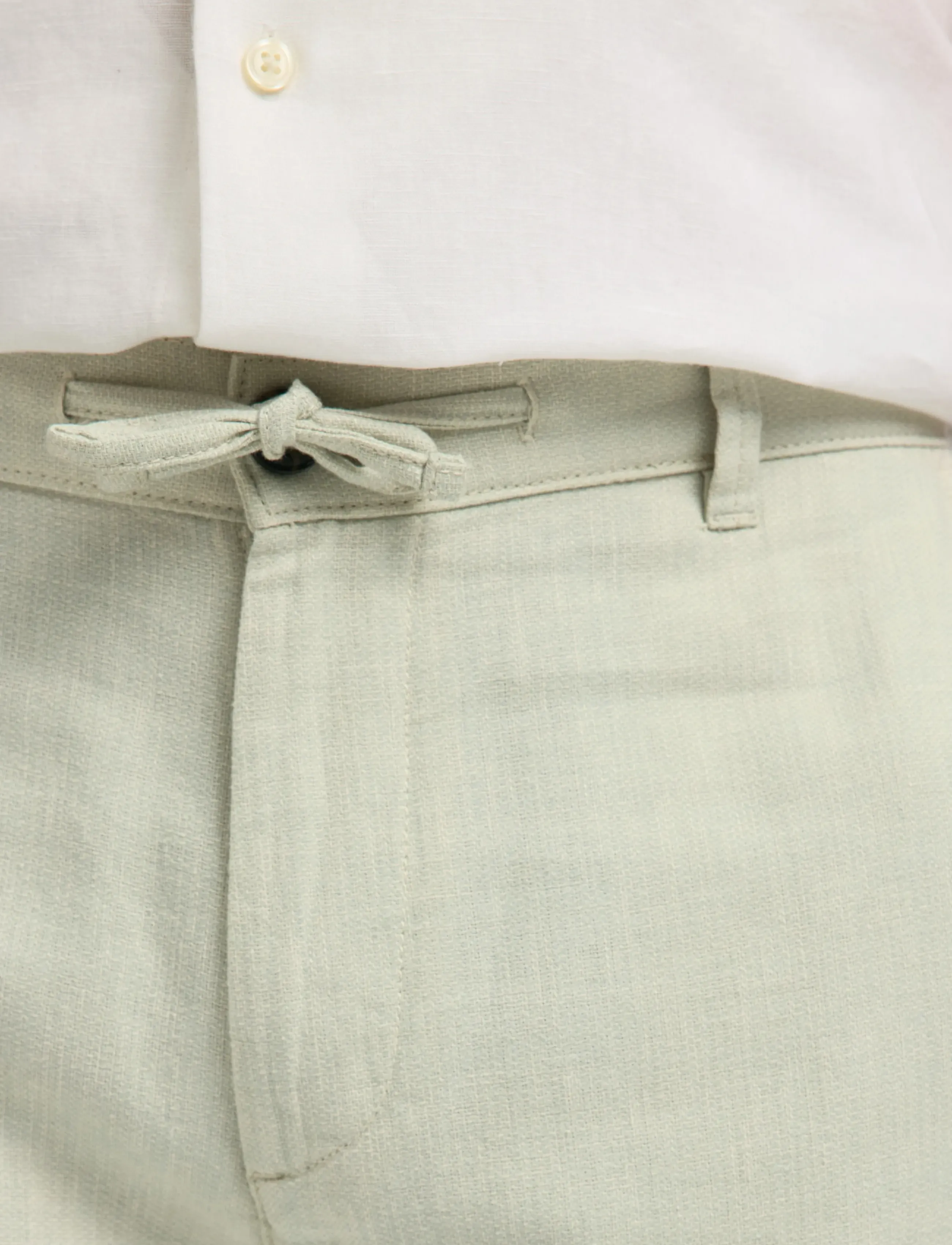 Selected - SLH172-SLIMTAPE BRODY LINEN BLD PNT - hørbukser - aqua gray - 4