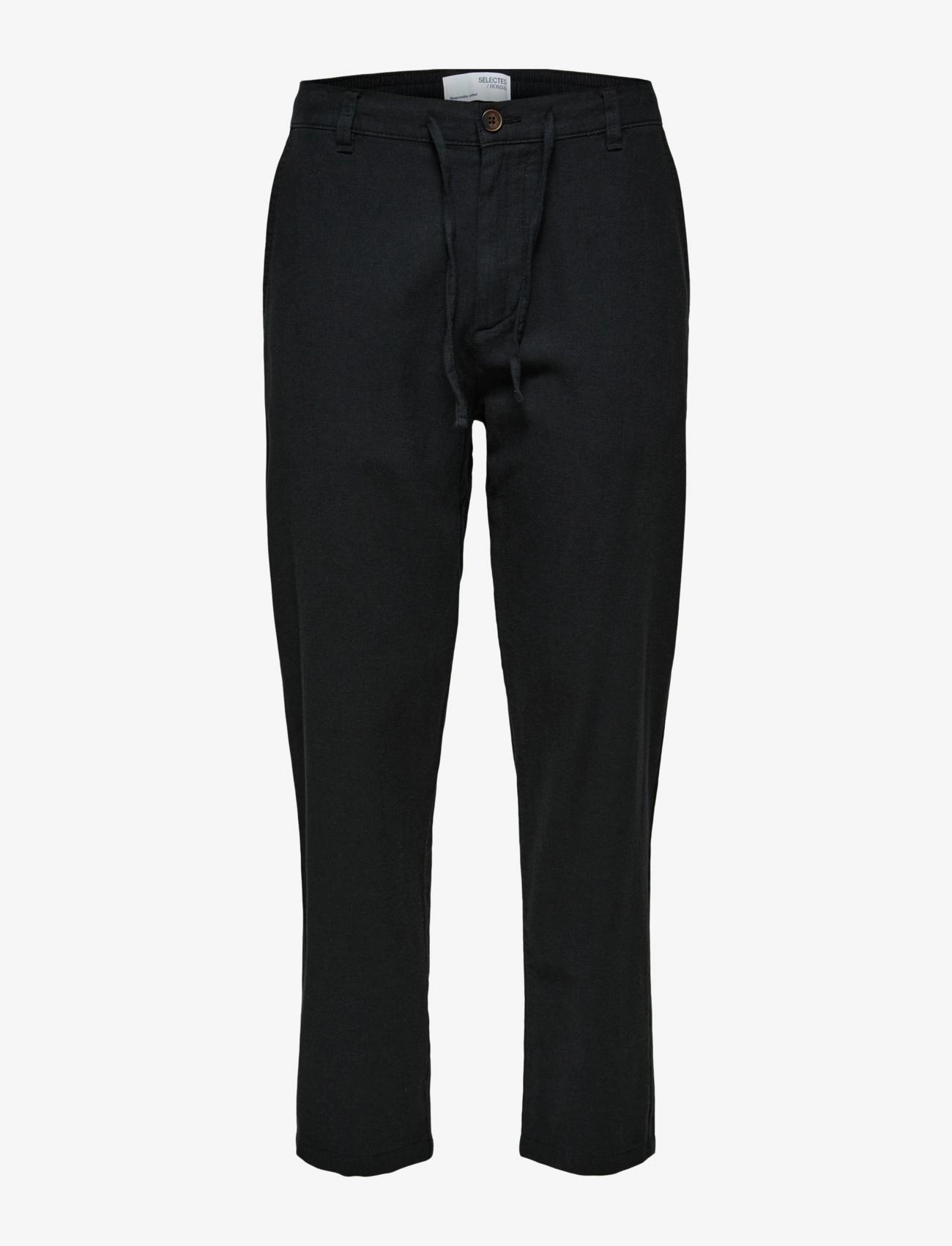 SELECTED Slh172-Slimtape Brody Linen Bld Pnt Schwarz - XL - Herren