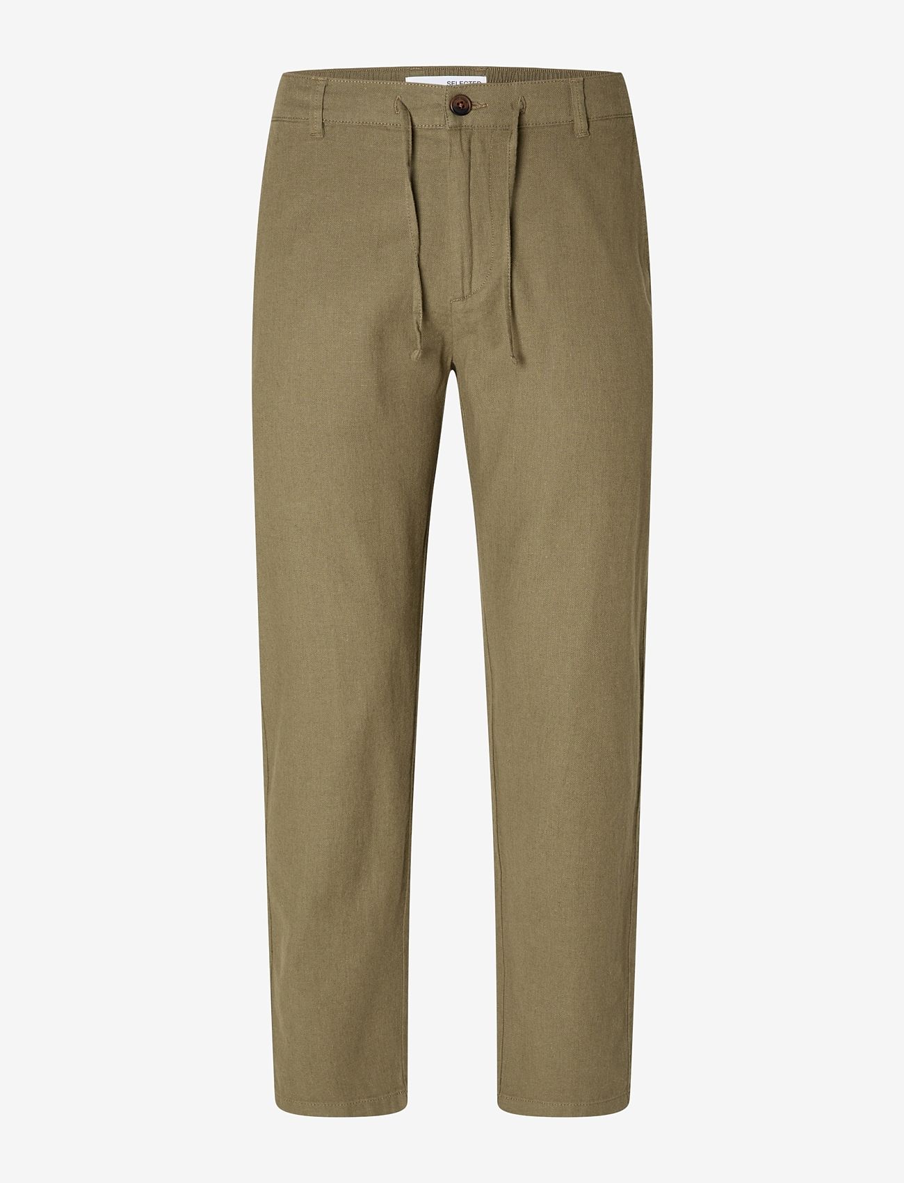 Selected Homme - SLH172-SLIMTAPE BRODY LINEN PANT NOOS - linen trousers - burnt olive - 0
