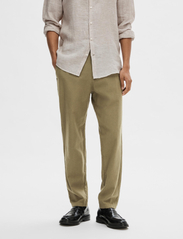 Selected Homme - SLH172-SLIMTAPE BRODY LINEN PANT NOOS - linen trousers - burnt olive - 0