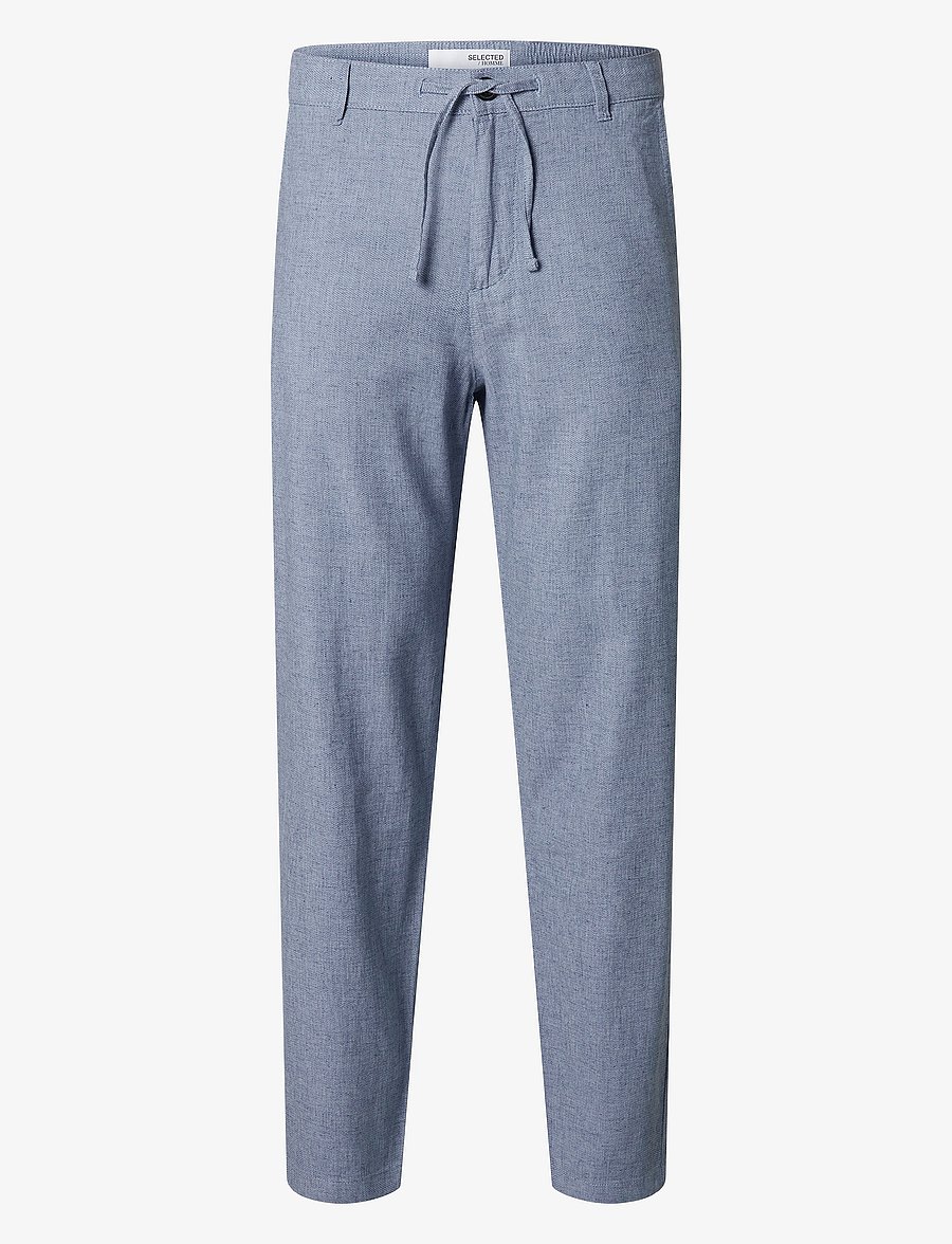 Selected - SLM172-SLIMTAPE BRODY LINEN BLD PNT NOOS - linnebyxor - cashmere blue - 1