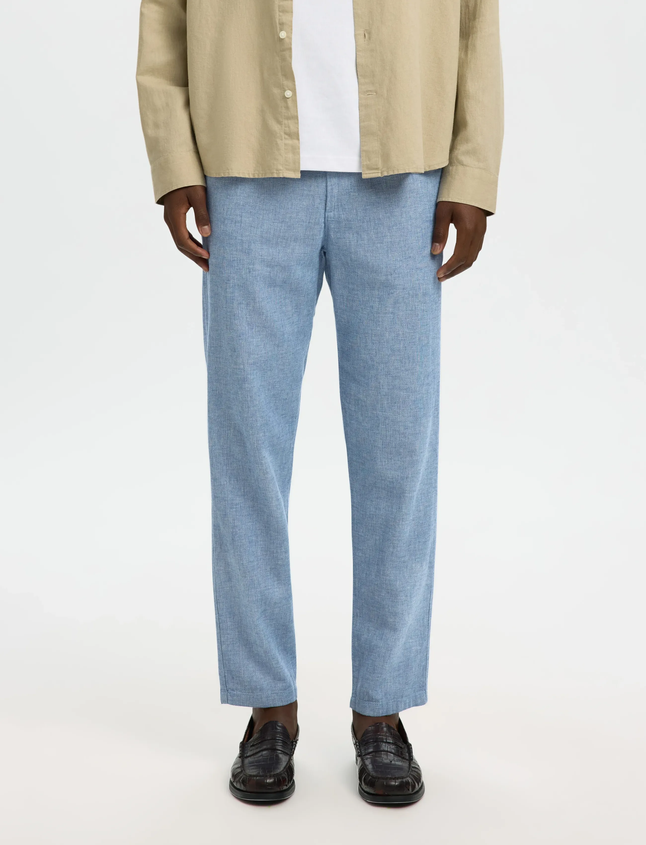 Selected SLM172-SLIMTAPE BRODY LINEN BLD PNT NOOS - Püksid - CASHMERE BLUE / blue