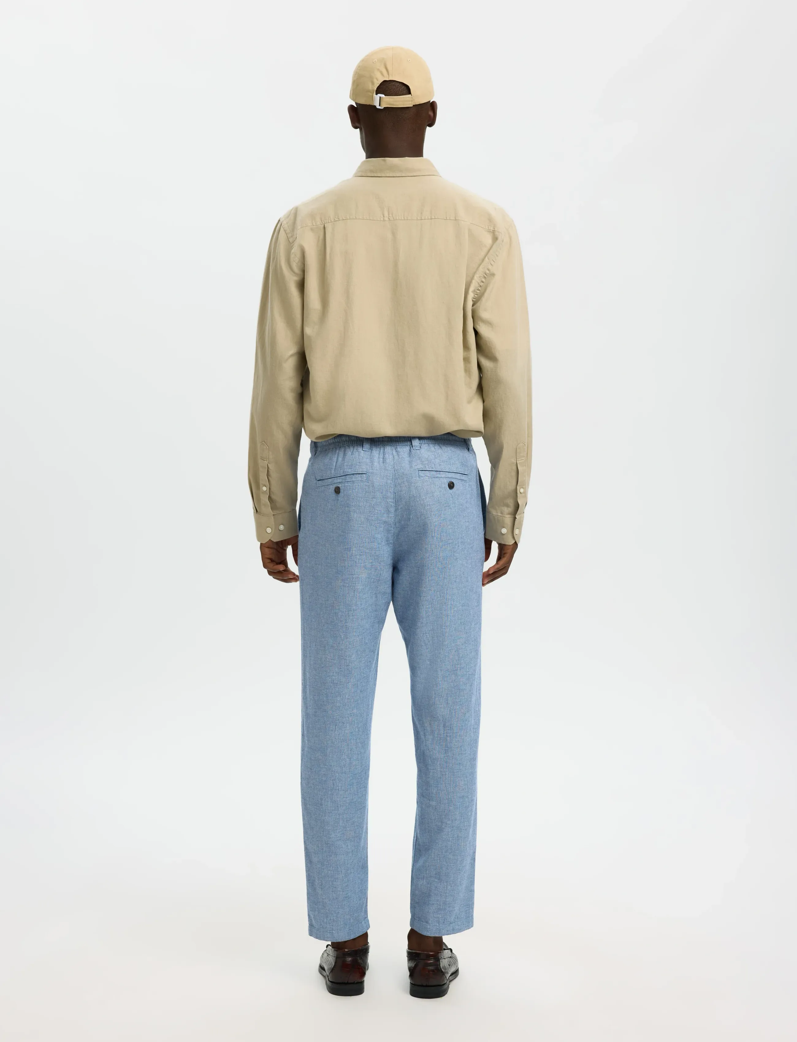 Selected - SLM172-SLIMTAPE BRODY LINEN BLD PNT NOOS - linnebyxor - cashmere blue - 2