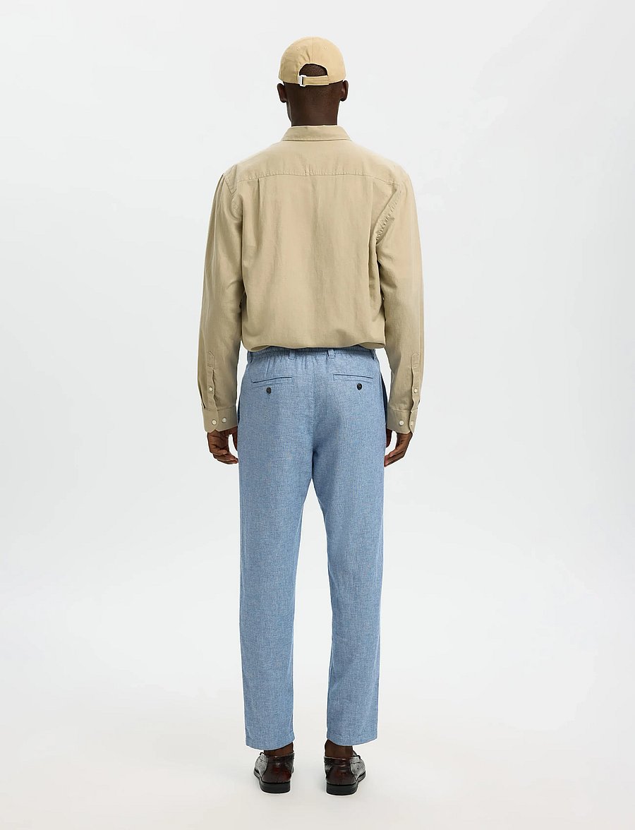 Selected - SLM172-SLIMTAPE BRODY LINEN BLD PNT NOOS - linnebyxor - cashmere blue - 2