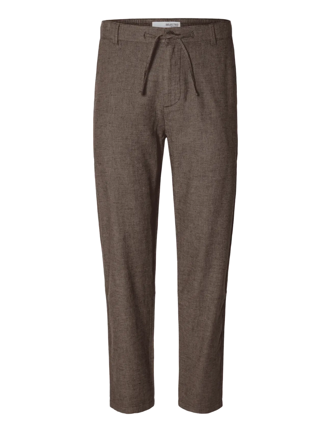 Selected SLM172-SLIMTAPE BRODY LINEN BLD PNT NOOS - Selected - CHOCOLATE TORTE / brown