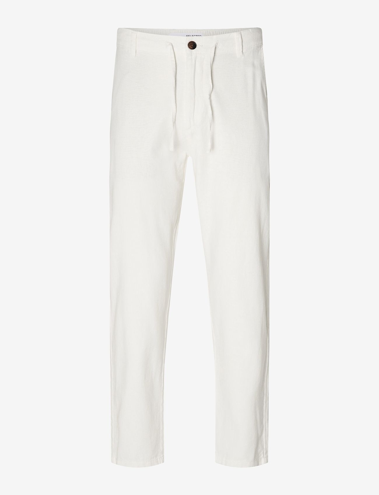 Selected - SLH172-SLIMTAPE BRODY LINEN BLD PNT NOOS - linnebyxor - cloud dancer - 1