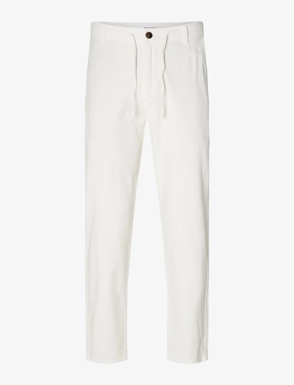 Selected - SLH172-SLIMTAPE BRODY LINEN BLD PNT - linnebyxor - cloud dancer - 1