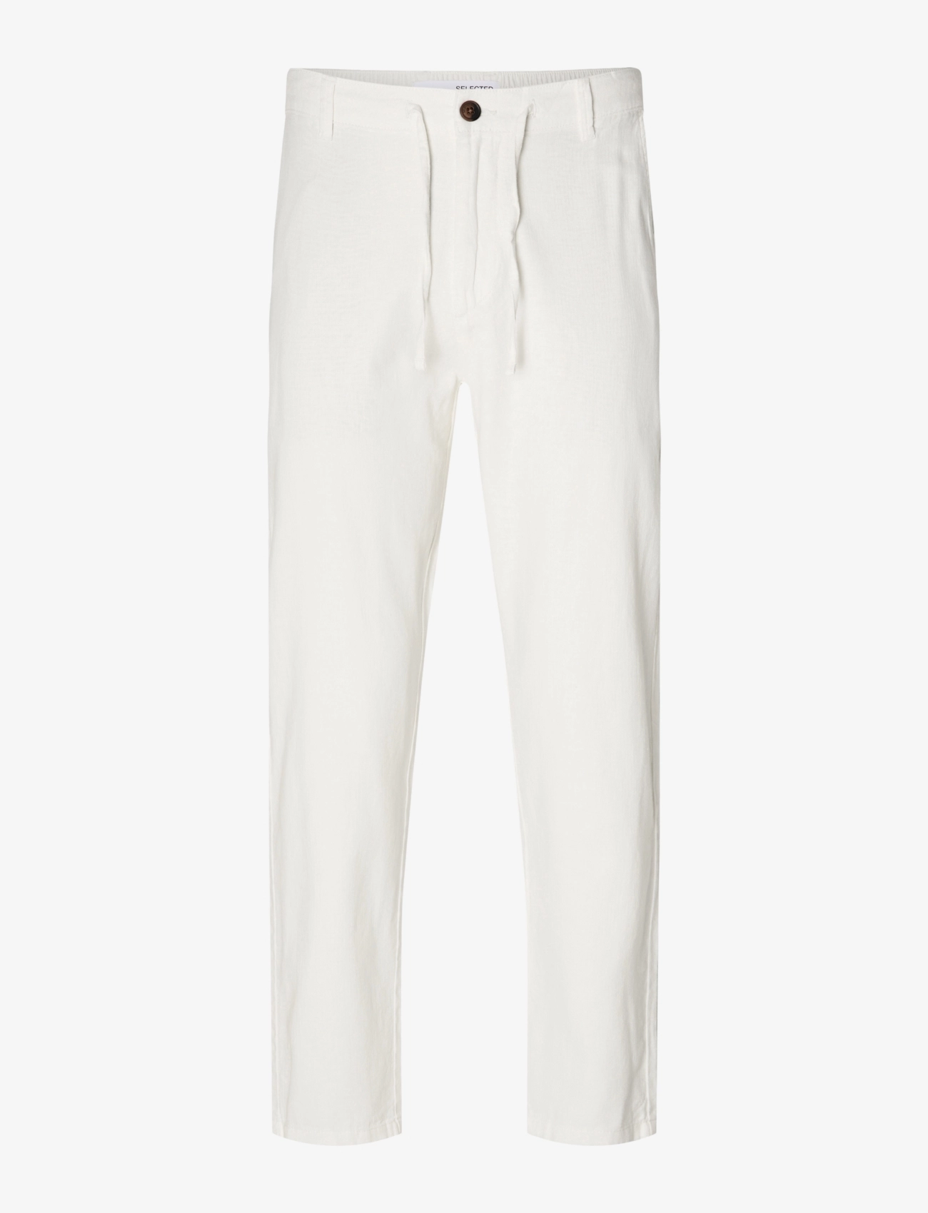 Selected SLM172-SLIMTAPE BRODY LINEN BLD PNT NOOS - Selected - CLOUD DANCER / white