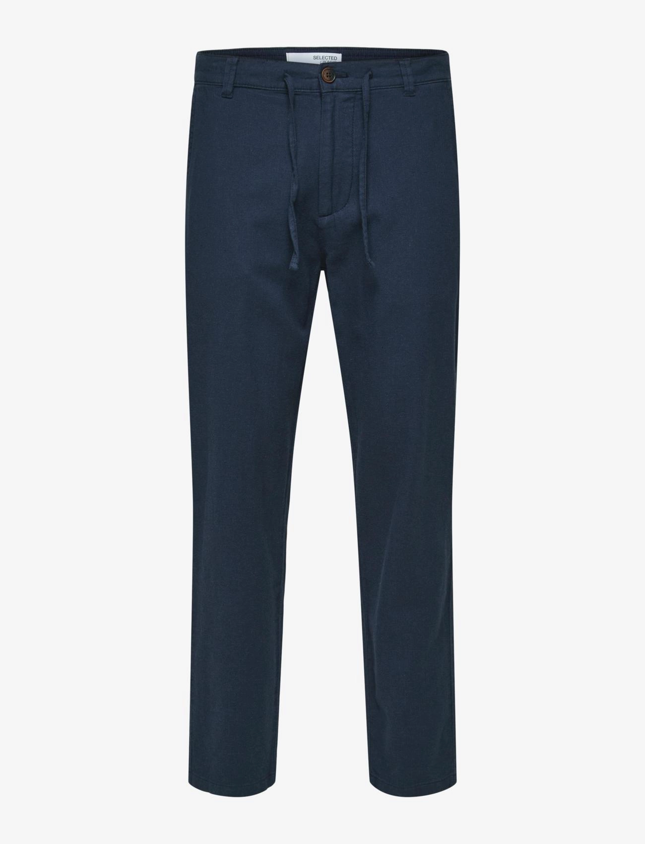 Selected SLM172-SLIMTAPE BRODY LINEN BLD PNT NOOS - Selected - DARK SAPPHIRE / navy