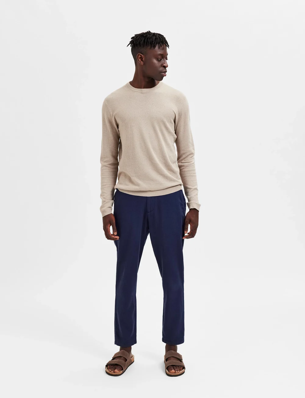 Selected - SLH172-SLIMTAPE BRODY LINEN BLD PNT - spodnie lniane - dark sapphire - 4