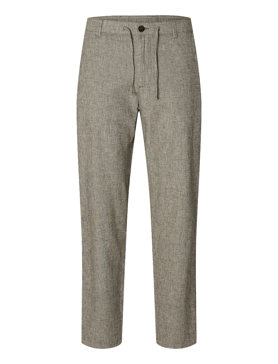 Selected - SLH172-SLIMTAPE BRODY LINEN BLD PNT - hørbukser - delicioso - 1