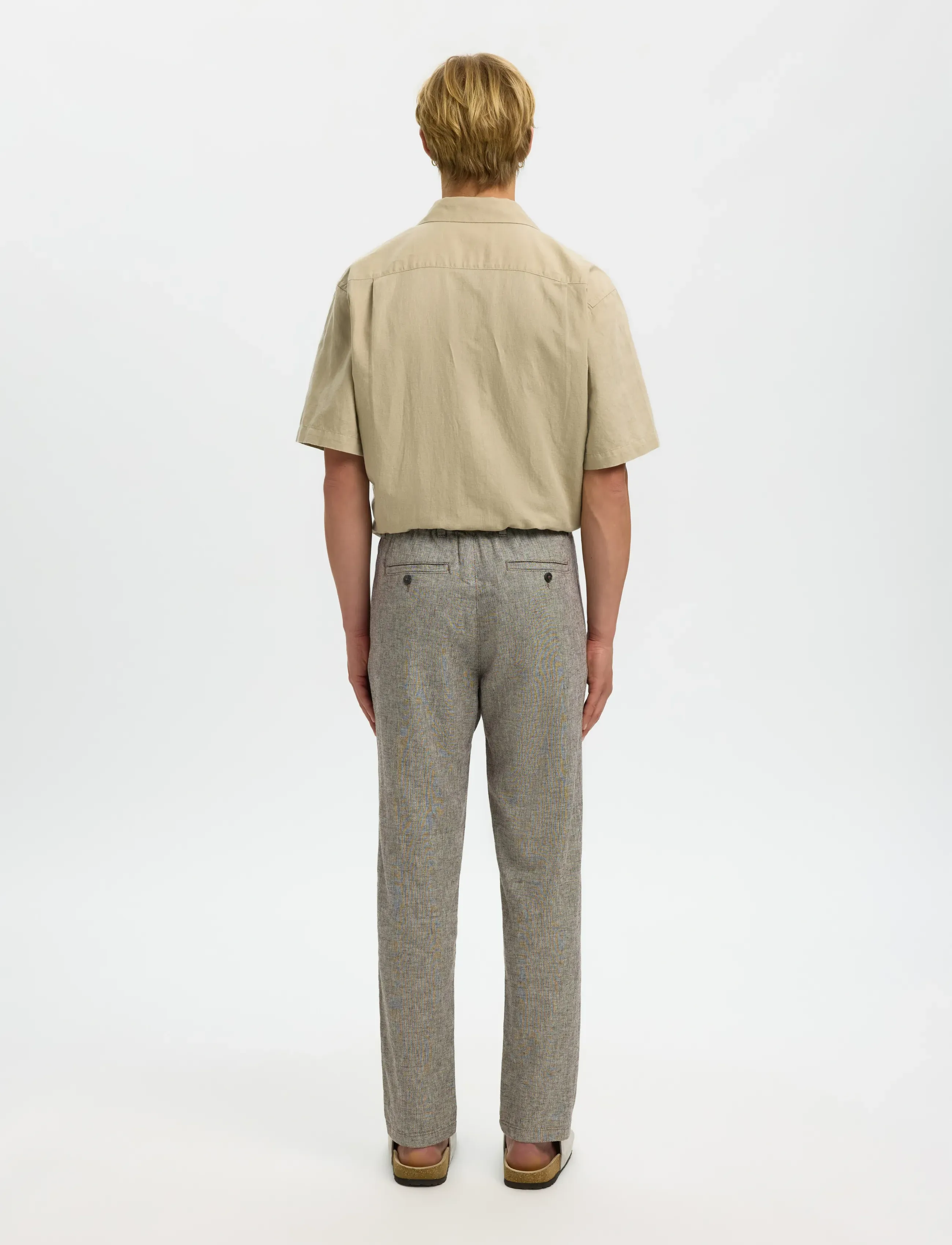 Selected - SLH172-SLIMTAPE BRODY LINEN BLD PNT - hørbukser - delicioso - 2