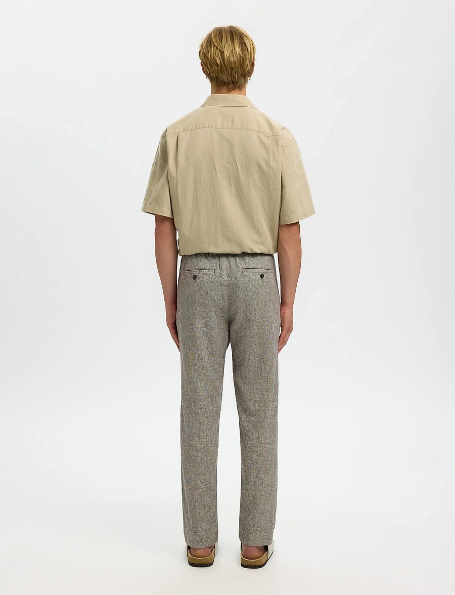 Selected - SLH172-SLIMTAPE BRODY LINEN BLD PNT - hørbukser - delicioso - 2