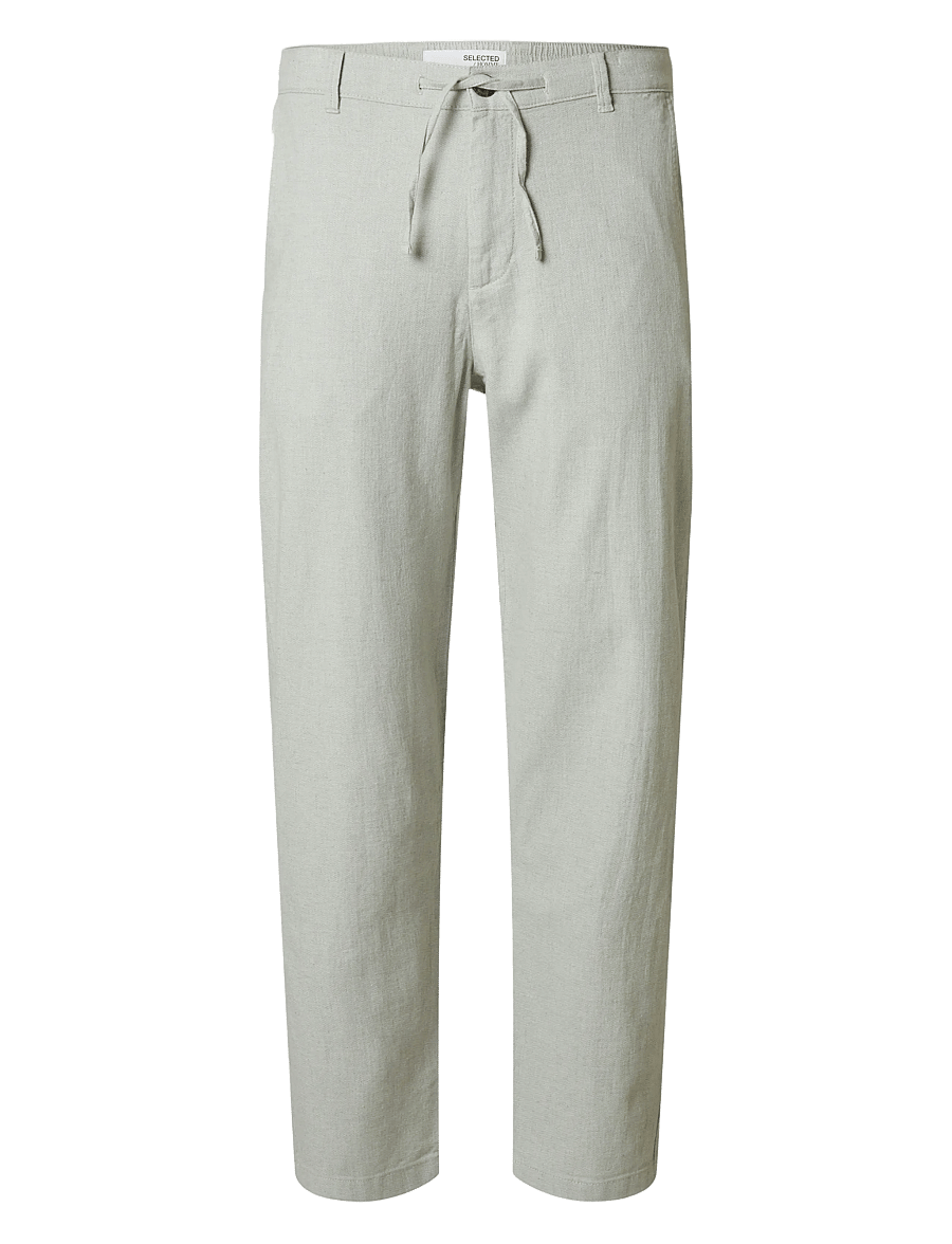 Selected - SLM172-SLIMTAPE BRODY LINEN BLD PNT NOOS - leinenhosen - iceberg green - 0