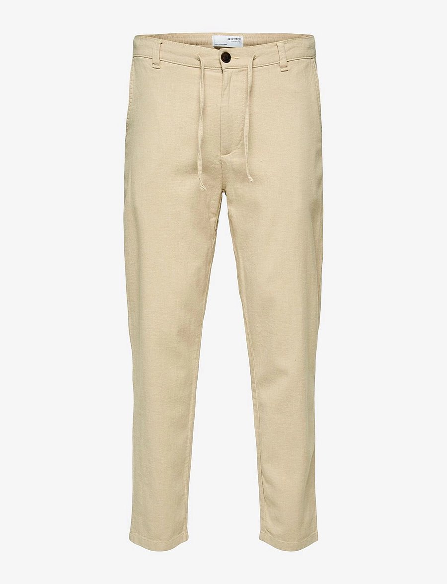 Selected - SLH172-SLIMTAPE BRODY LINEN BLD PNT - hørbukser - incense - 1