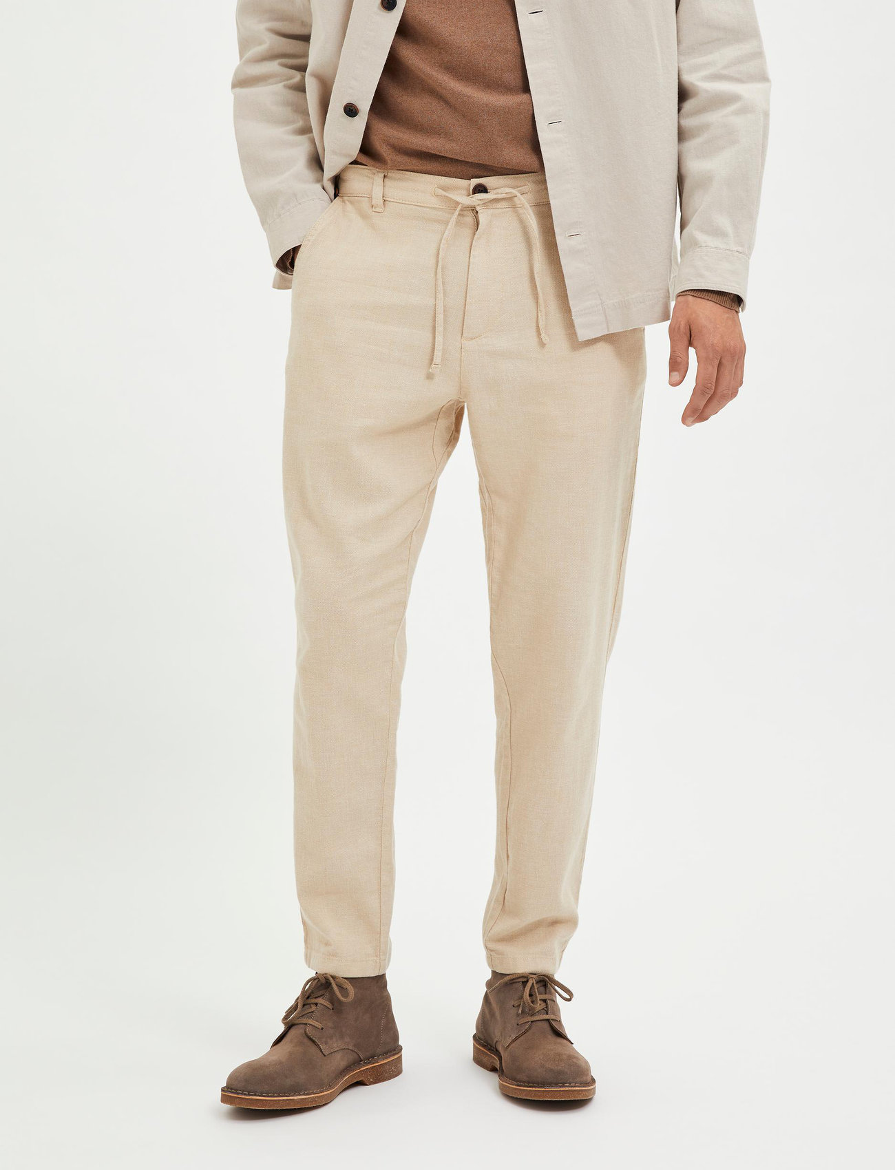 Selected Homme - SLH172-SLIMTAPE BRODY LINEN PANT NOOS - linen trousers - incense - 0