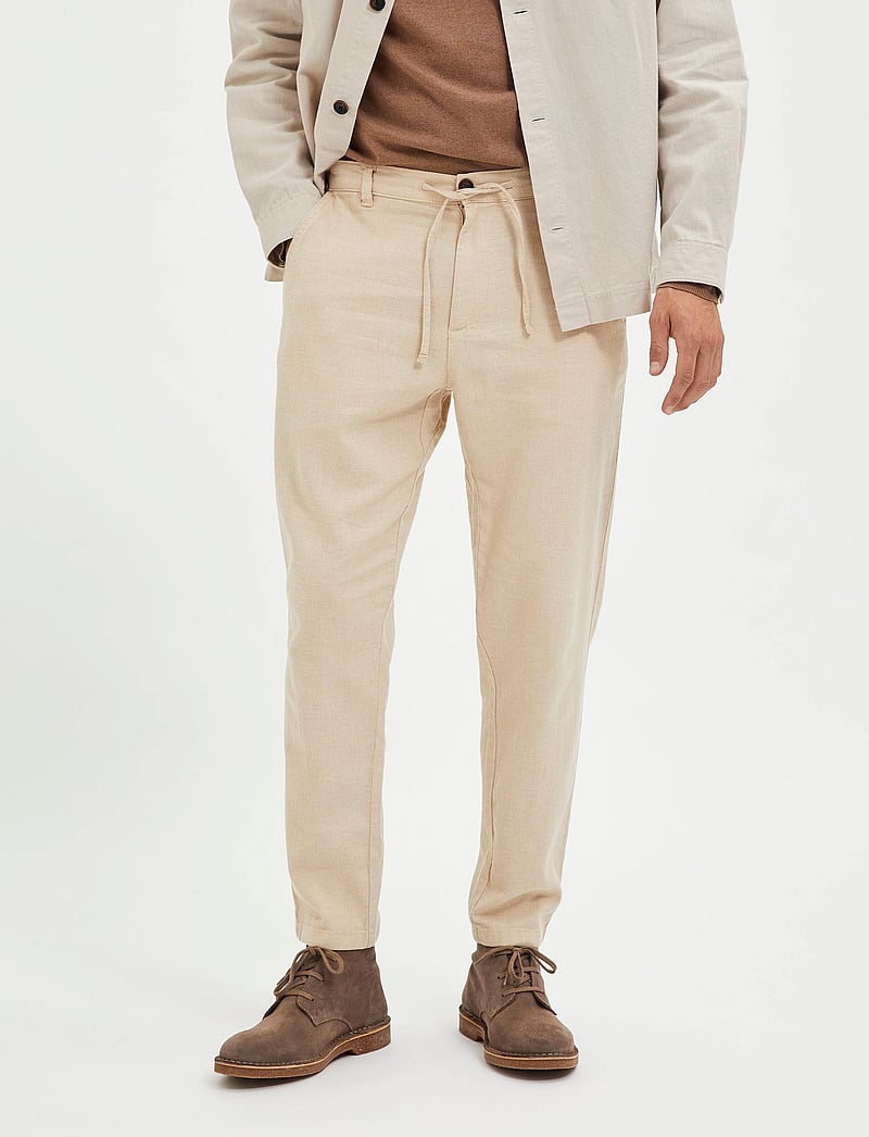 Selected - SLH172-SLIMTAPE BRODY LINEN BLD PNT NOOS - linased püksid - incense - 0