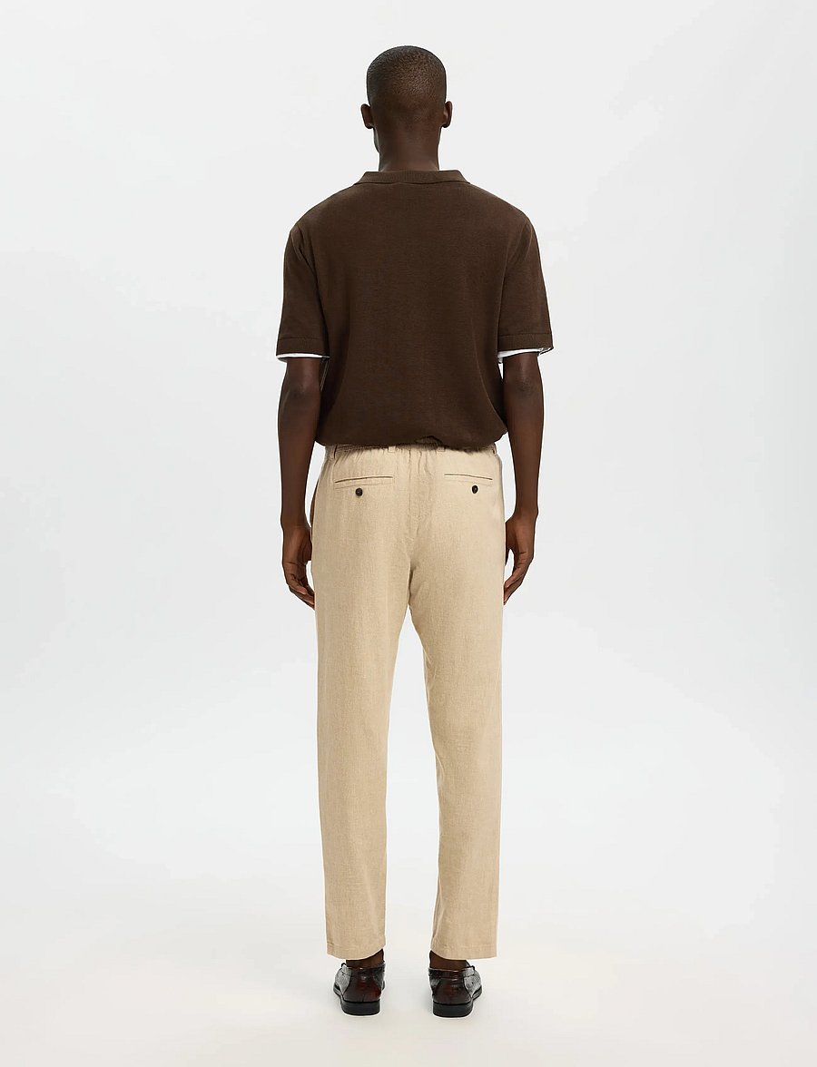 Selected - SLH172-SLIMTAPE BRODY LINEN BLD PNT - hørbukser - incense - 2
