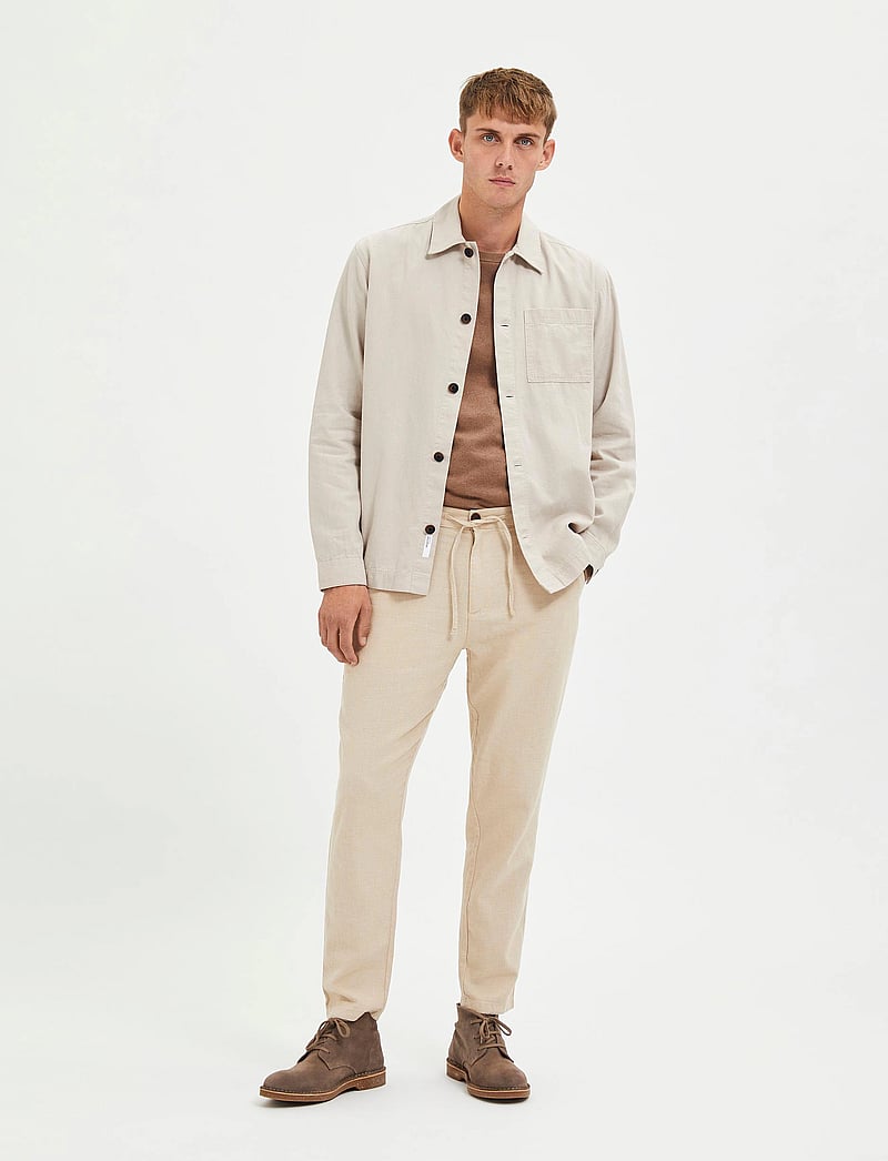 Selected - SLH172-SLIMTAPE BRODY LINEN BLD PNT NOOS - linased püksid - incense - 4