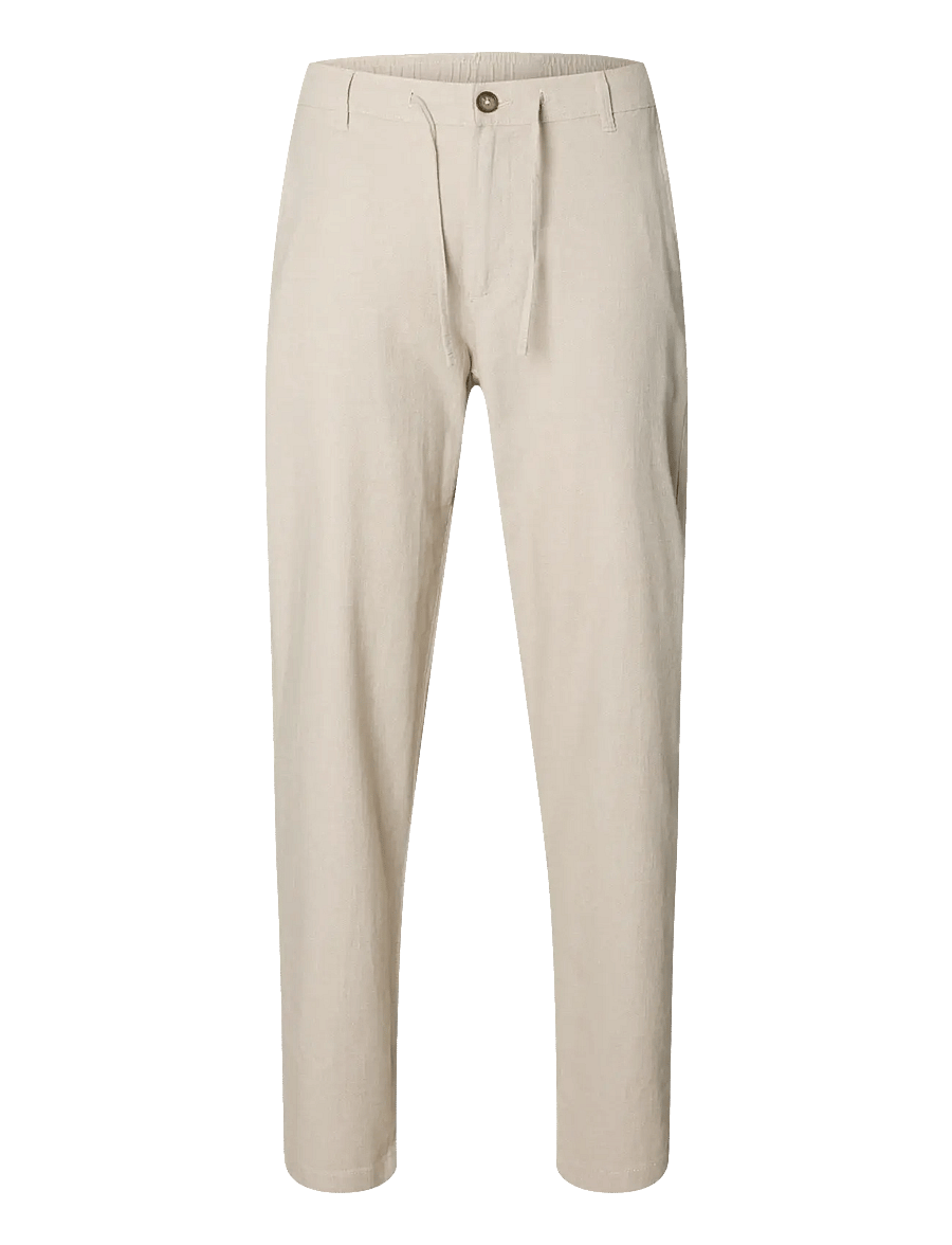 Selected - SLM172-SLIMTAPE BRODY LINEN BLD PNT NOOS - hørbukser - pure cashmere - 1