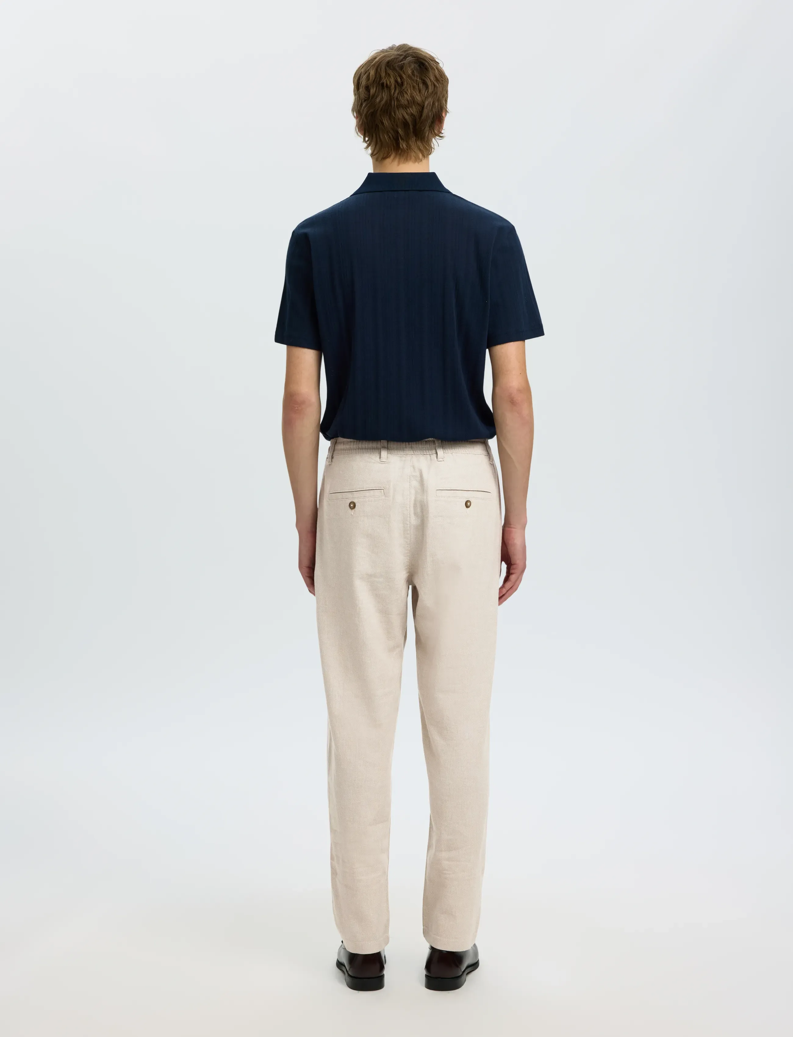 Selected - SLM172-SLIMTAPE BRODY LINEN BLD PNT NOOS - hørbukser - pure cashmere - 2