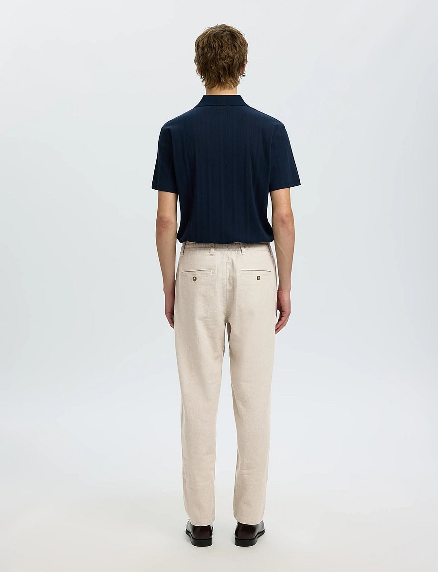 Selected - SLM172-SLIMTAPE BRODY LINEN BLD PNT NOOS - hørbukser - pure cashmere - 2