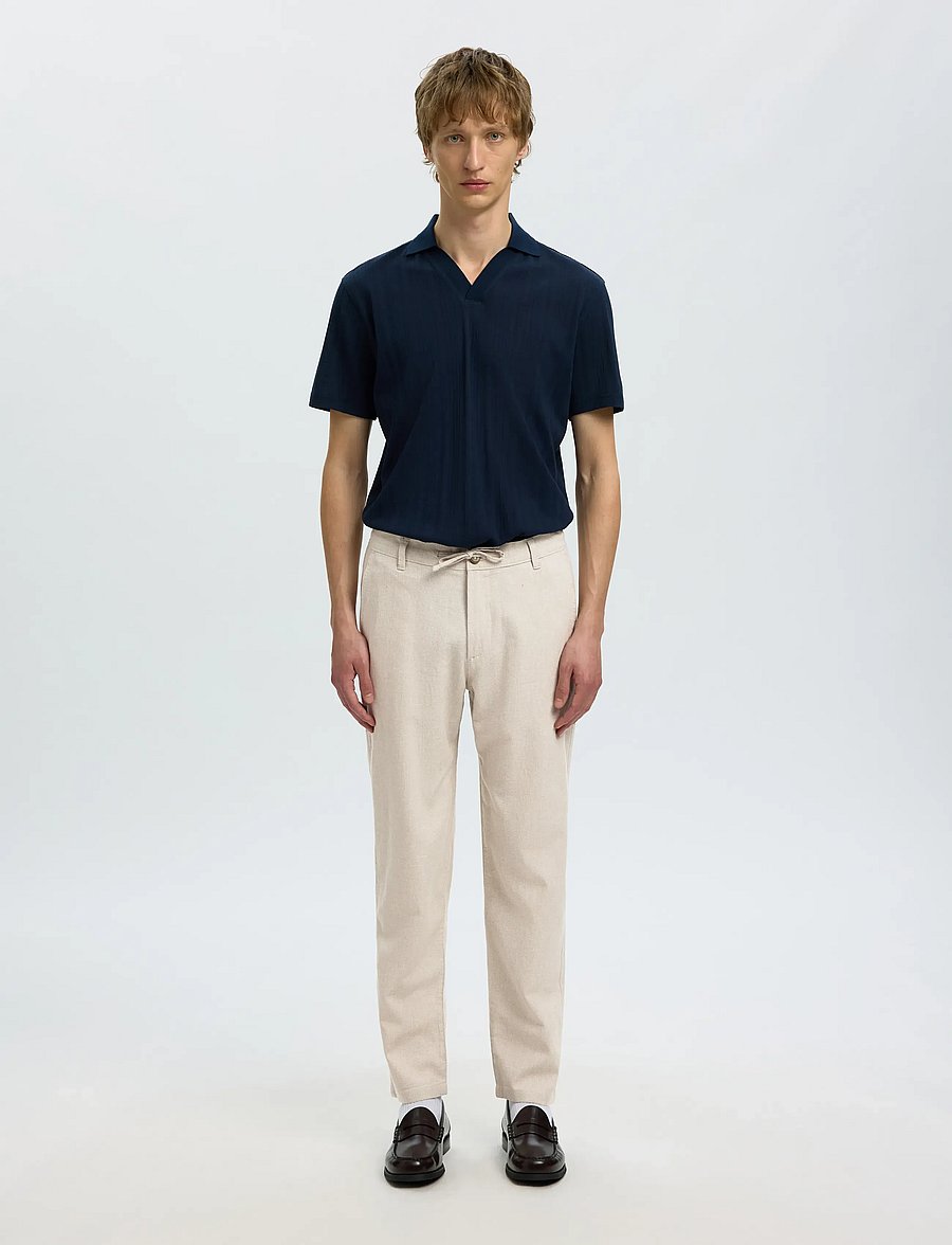 Selected - SLM172-SLIMTAPE BRODY LINEN BLD PNT NOOS - hørbukser - pure cashmere - 3