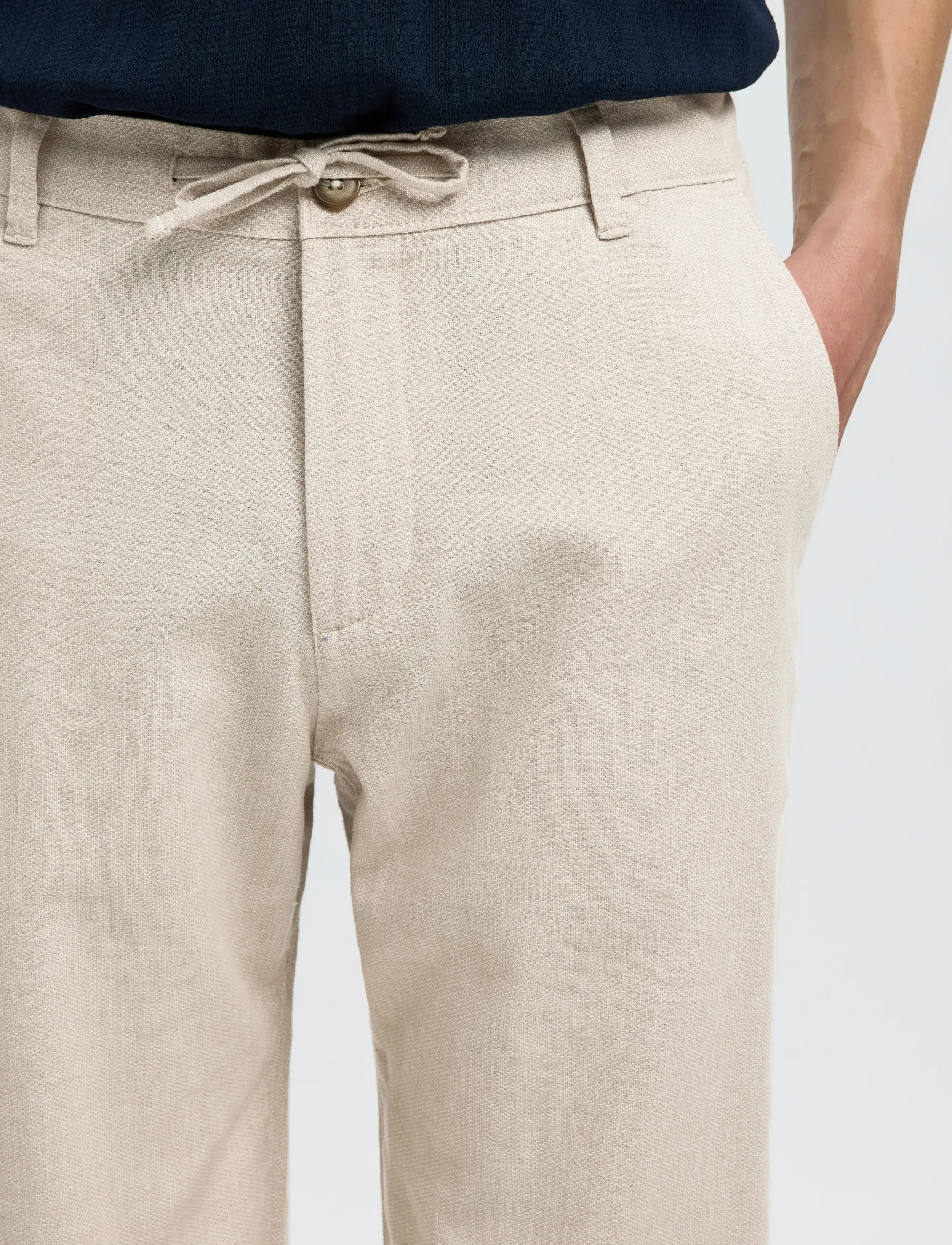 Selected - SLM172-SLIMTAPE BRODY LINEN BLD PNT NOOS - hørbukser - pure cashmere - 4