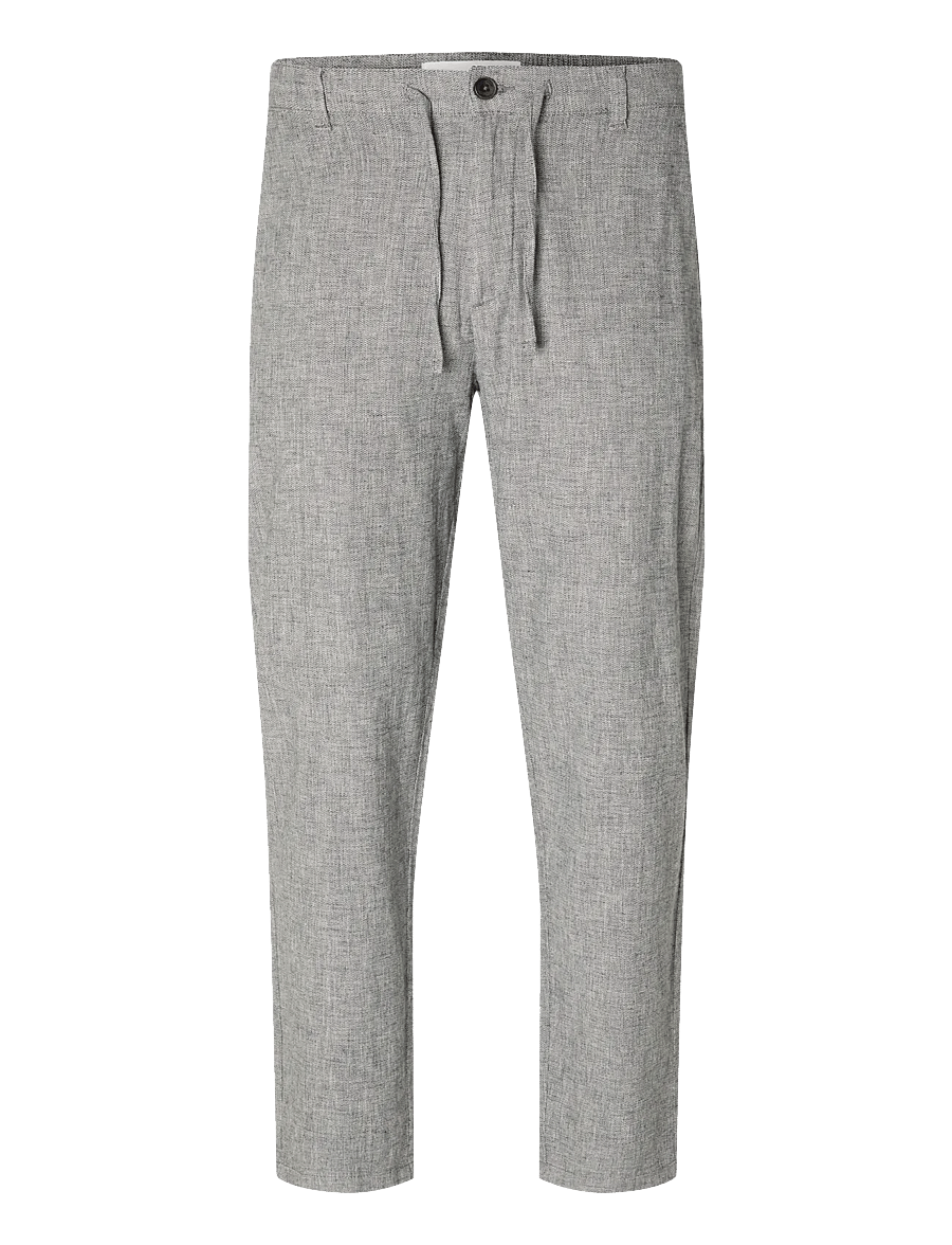 Selected - SLH172-SLIMTAPE BRODY LINEN BLD PNT - hørbukser - sky captain - 1