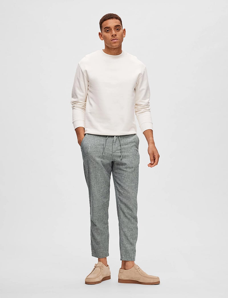 Selected - SLM172-SLIMTAPE BRODY LINEN BLD PNT NOOS - linased püksid - sky captain - 0